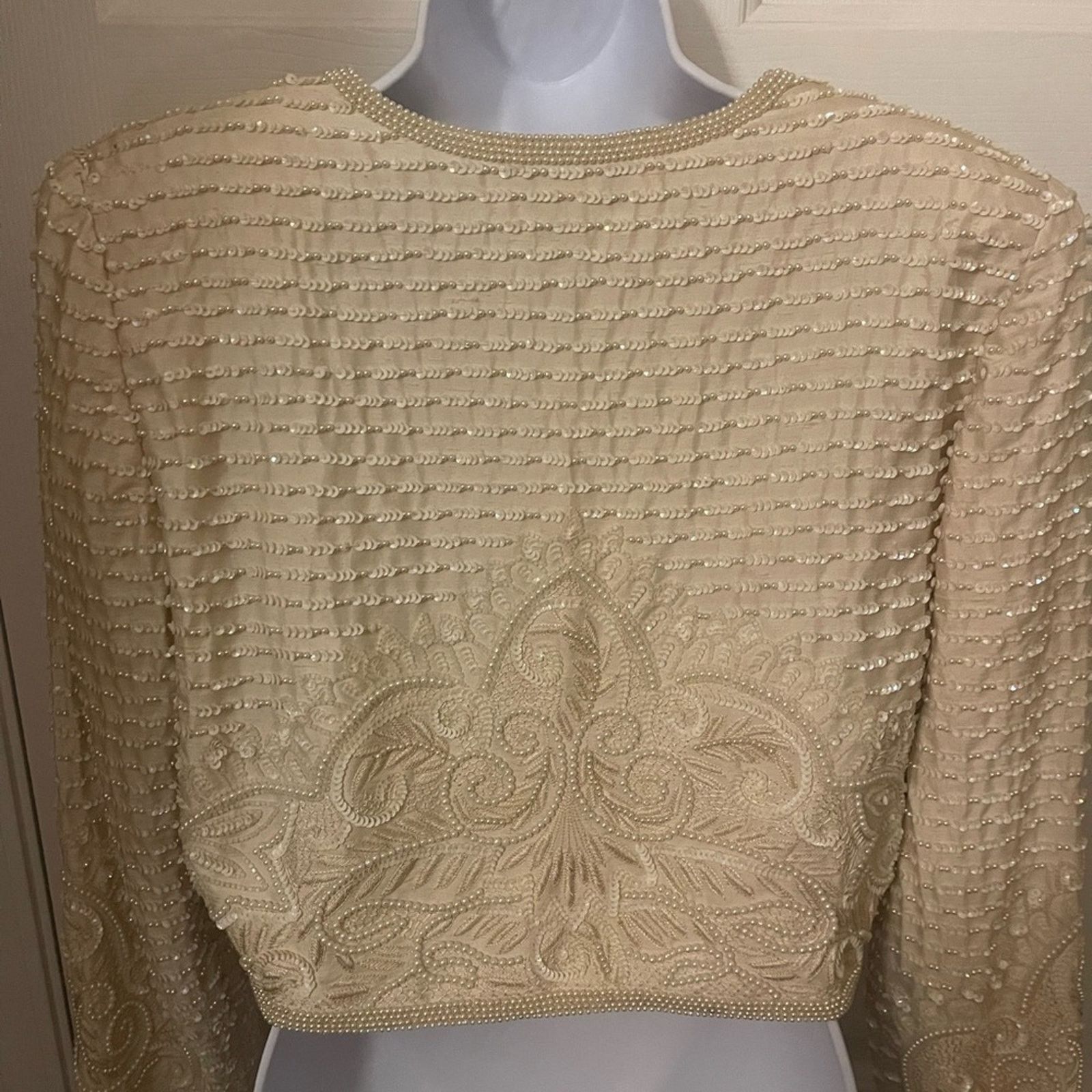 Other Beaded Silk Bolero Jacket (Vintage M) Size M / US 6-8 / IT 42-44 - 2 Thumbnail