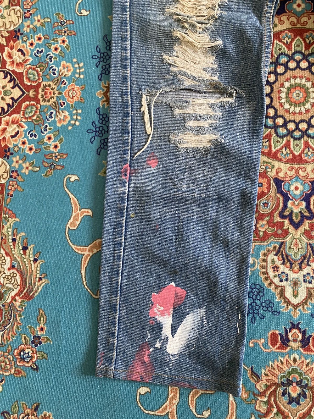 Levi's × Vintage Vintage 90s Levi’s 505 Distressed Splatter Design Denim Size US 31 - 5 Thumbnail