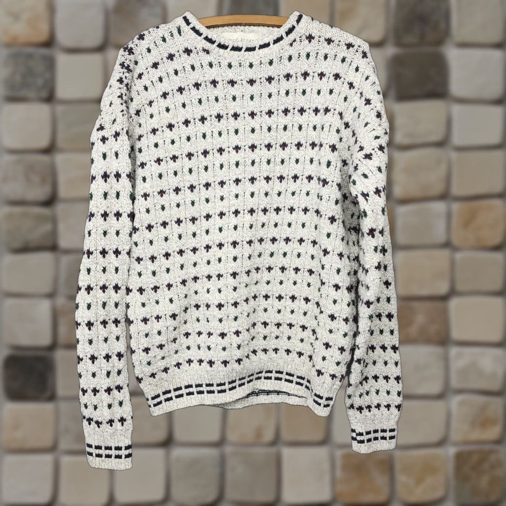 Vintage Luxurious Robert Stock Gray Knit Dad Style Sweater For Men ...