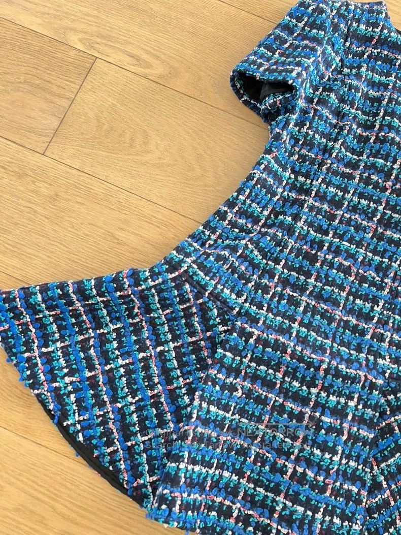Louis Vuitton Louis Vuitton Royal Blue Woven Short Sleeve Dress Size XS / US 0-2 / IT 36-38 - 3 Thumbnail