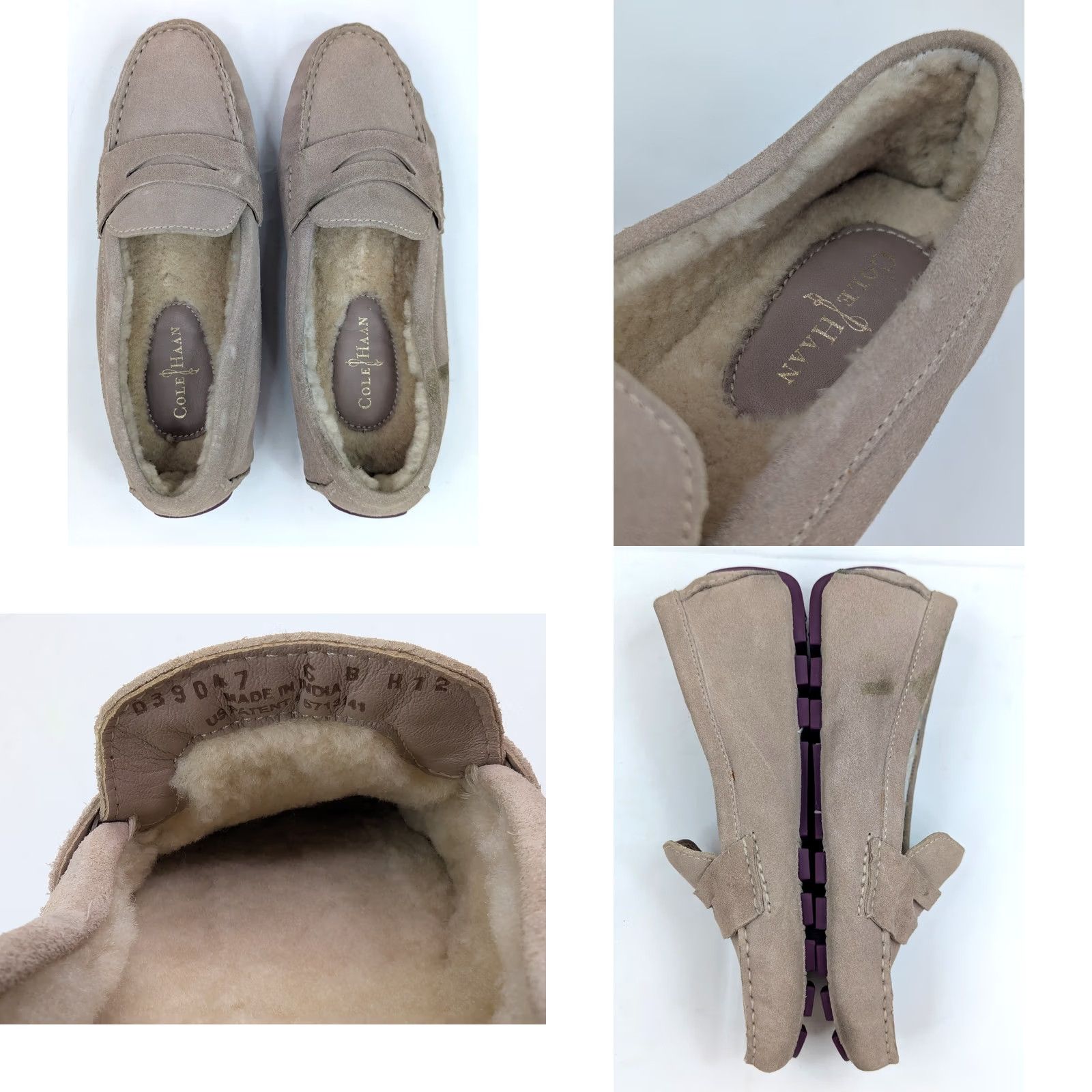 Vintage VINTAGE L.L. Bean Penny Loafer Women 6B Beige Suede Shearling Lined Nike Air Sole Size US 8 / IT 38 - 8 Thumbnail