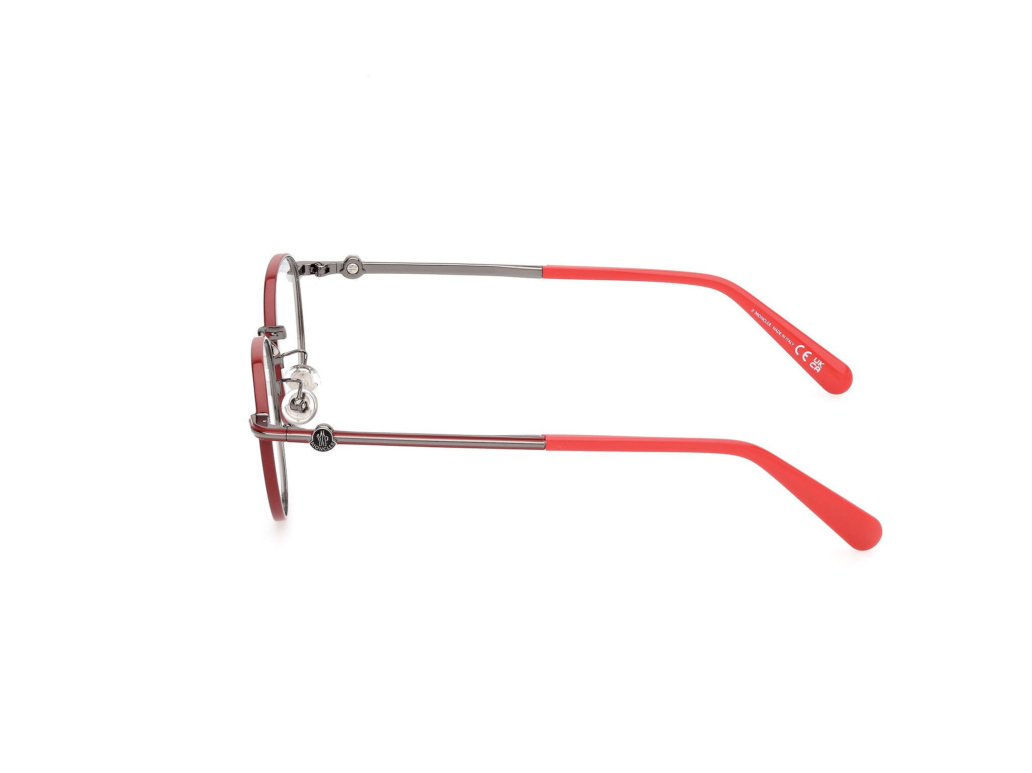 Moncler o1y0225 Size : OS / 48 mm Eyeglass Frame in Red/Silver Size ONE SIZE - 4 Thumbnail