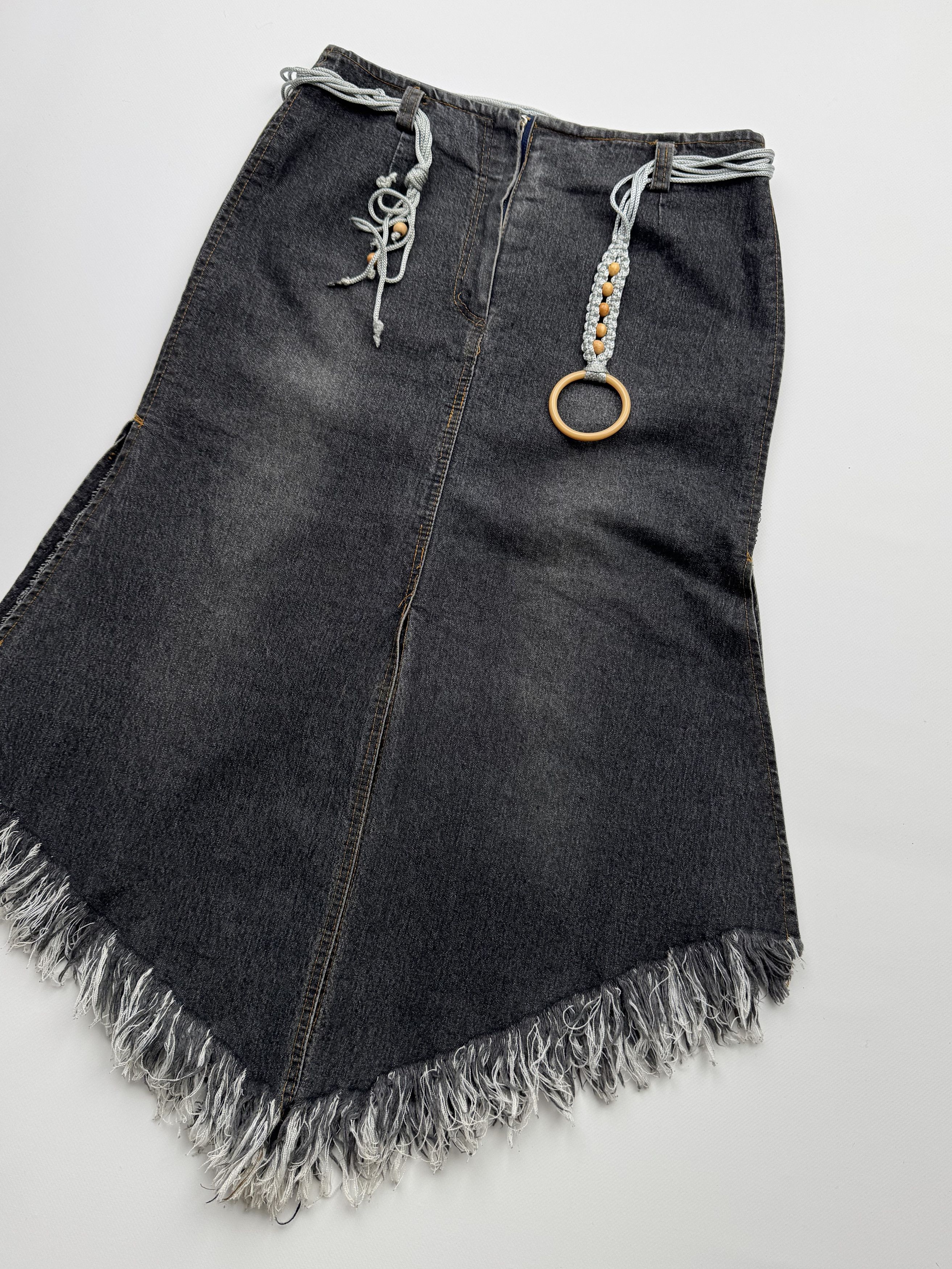 Vintage Vintage Denim Skirt With Belt B121(V430)E2 Size 27" / US 4 / IT 40 - 3 Thumbnail