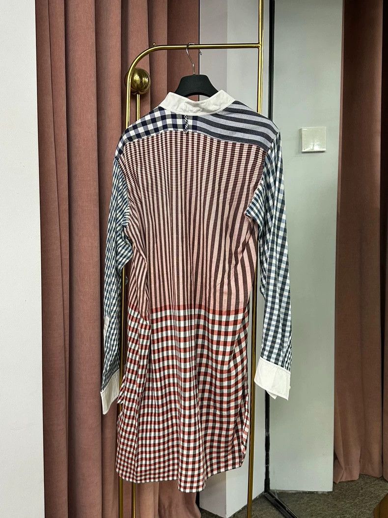 Loewe LOEWE Red and blue checkered front and back shirt dress dr Size S / US 4 / IT 40 - 4 Thumbnail