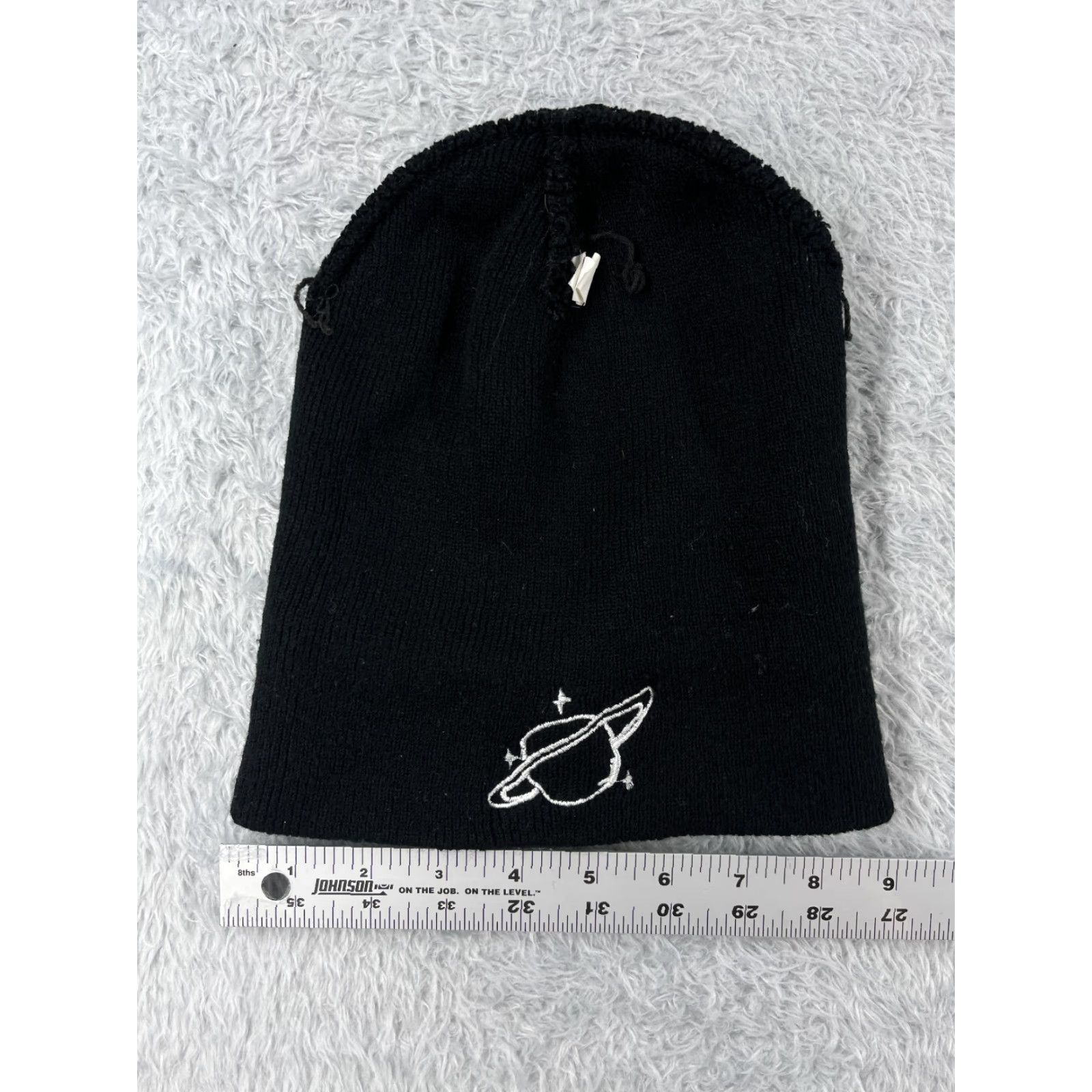 Vintage Planet Saturn Beanie Adult One Size Black Knit 100% Acrylic Snow Ski Size ONE SIZE - 5 Thumbnail