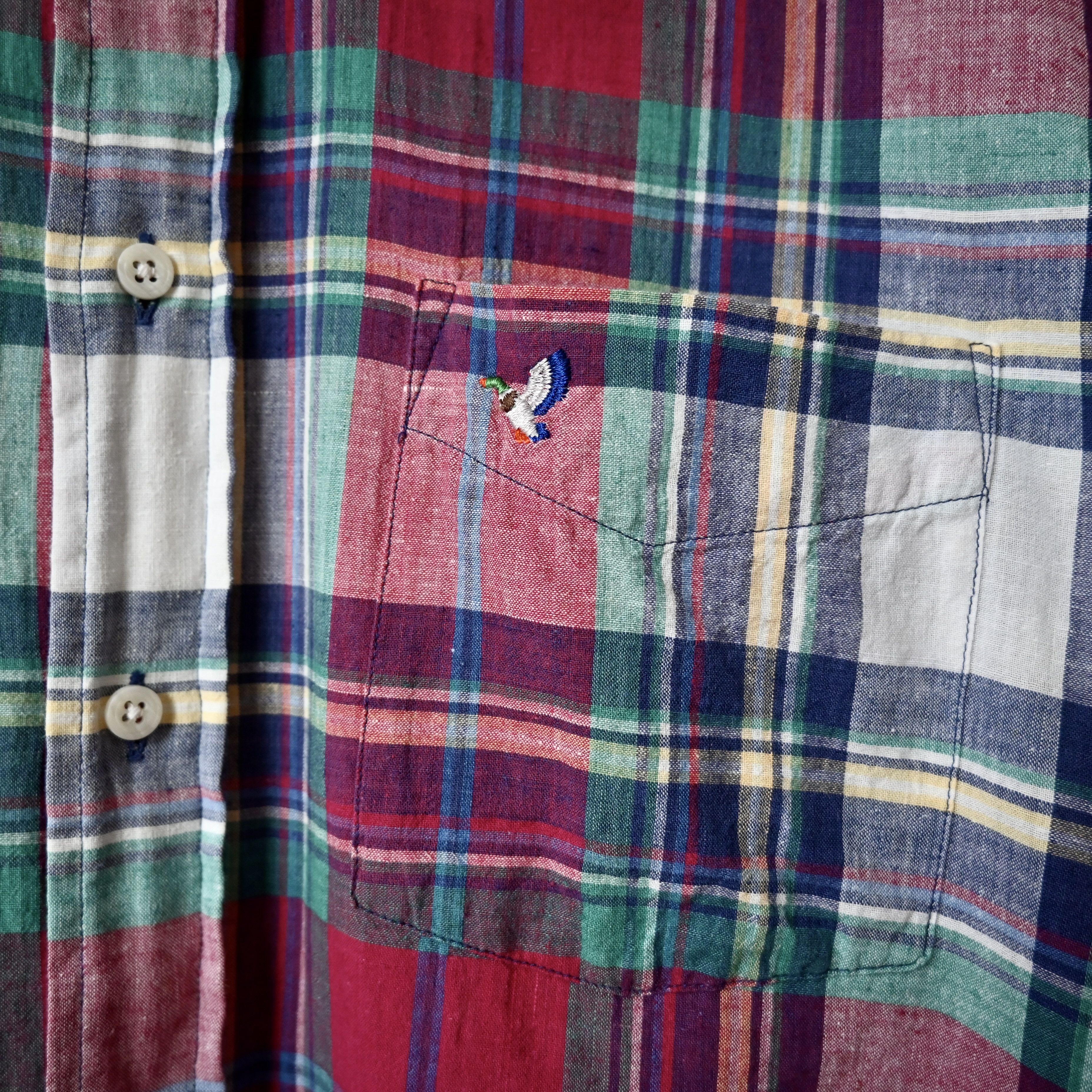 Vintage VTG 1990s Flying Scotsman India madras BD shirt Size US L / EU 52-54 / 3 - 8 Thumbnail