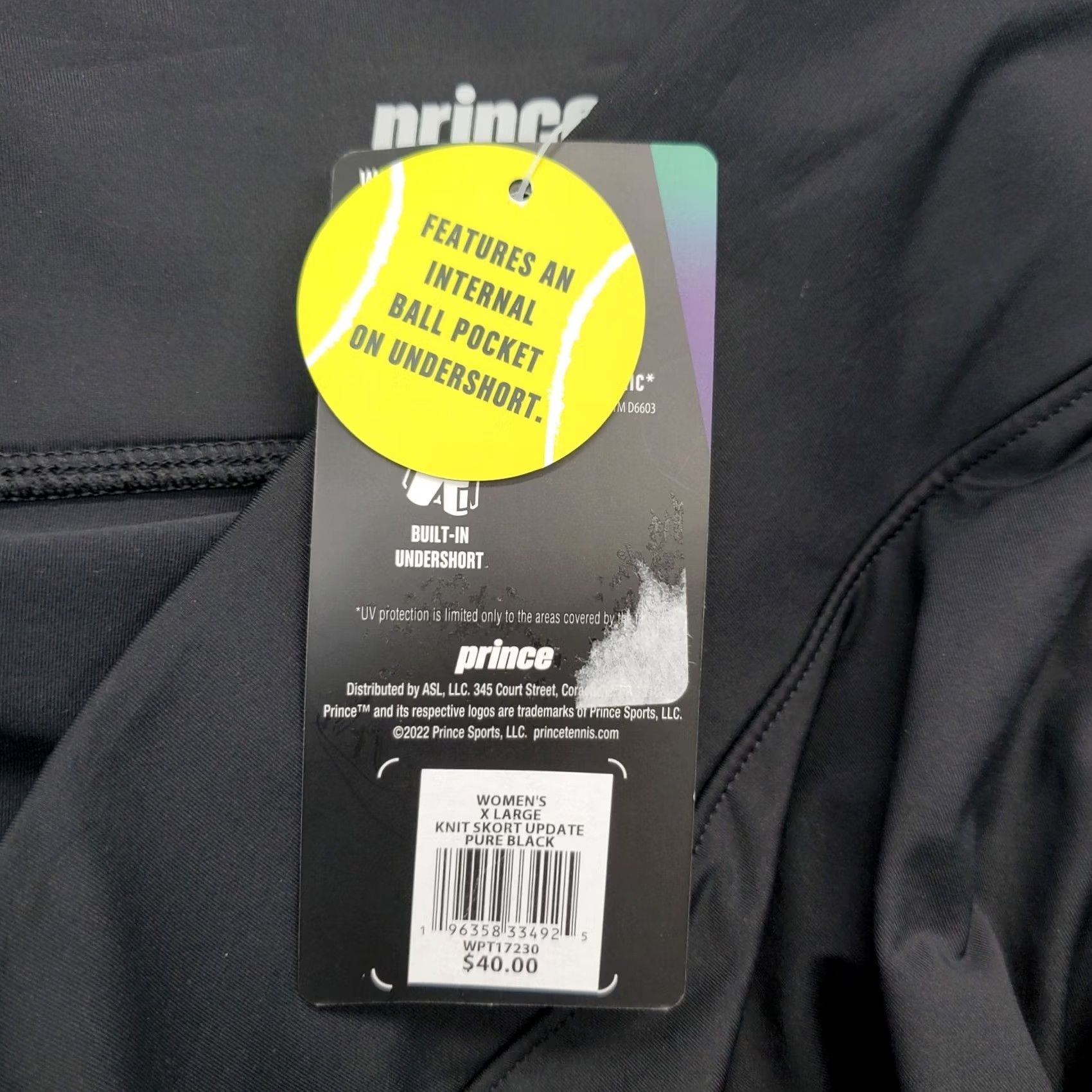 Prince Prince Tennis Skort Womens XL Black Comfort Moisture Wicking Pull On Athletic Knit Skort Size ONE SIZE - 6 Thumbnail
