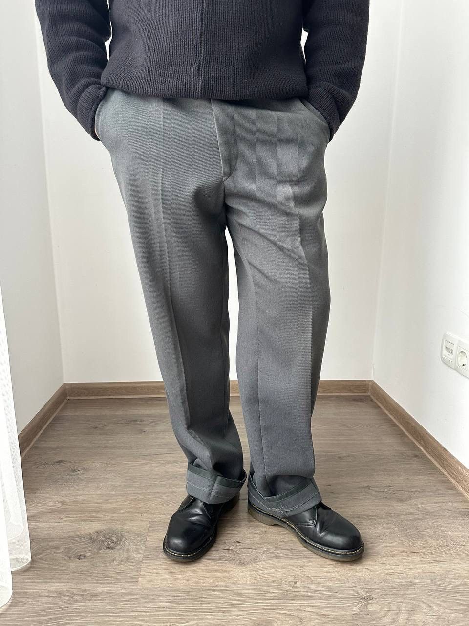 Japanese Brand × Vintage Vintage Antique Japanese Gray Wool Straight Pipes Pants Size 38R - 20 Thumbnail