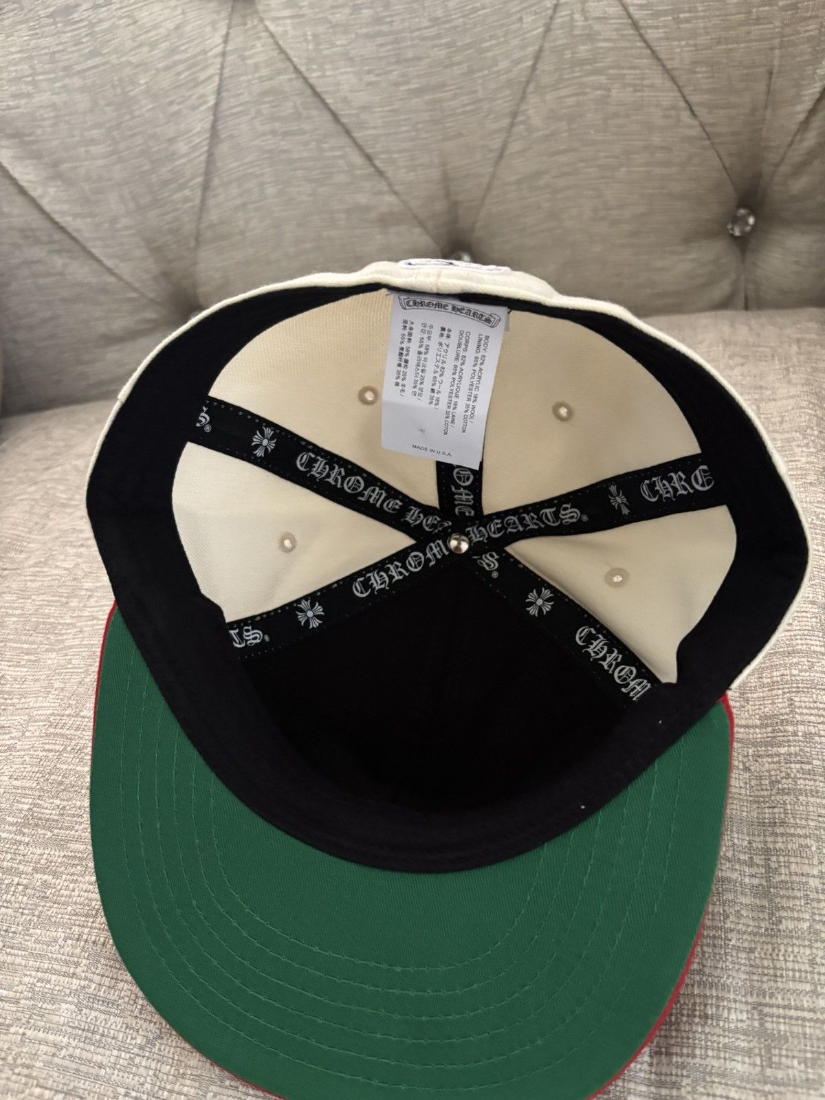 Chrome Hearts Chrome Hearts Love You Fitted Hat Cream Red Size ONE SIZE - 3 Thumbnail