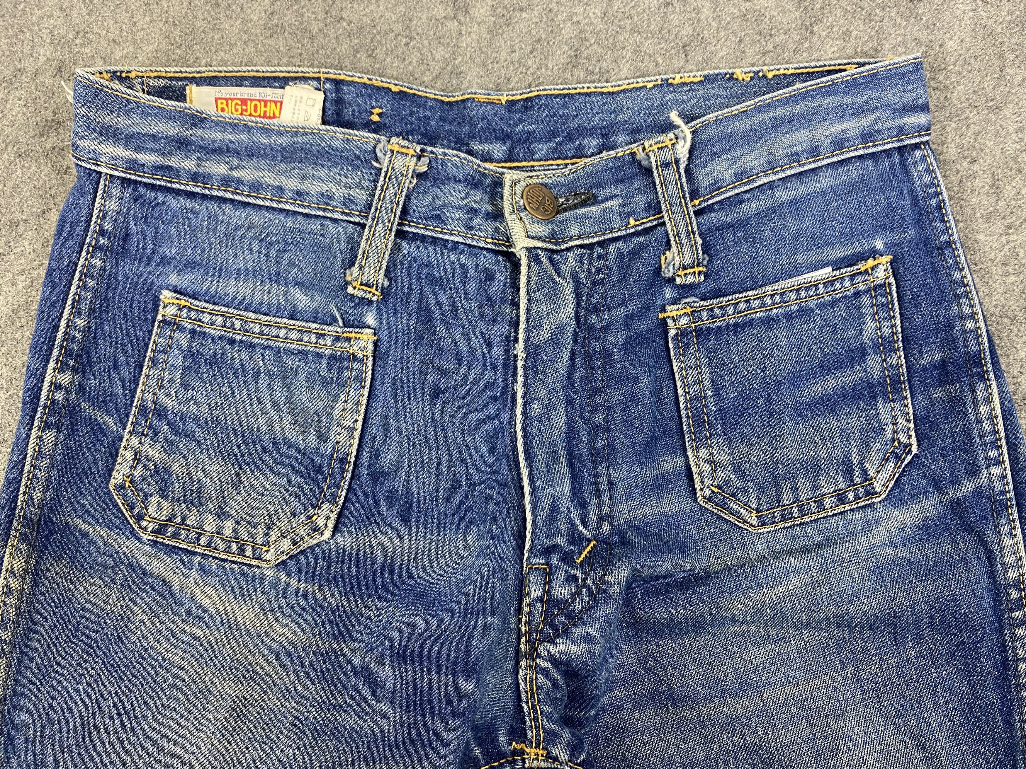 Japanese Brand Faded Blue Vintage Big-John Flare Jeans 29x28.5 - JN3371 Size US 29 - 2 Thumbnail