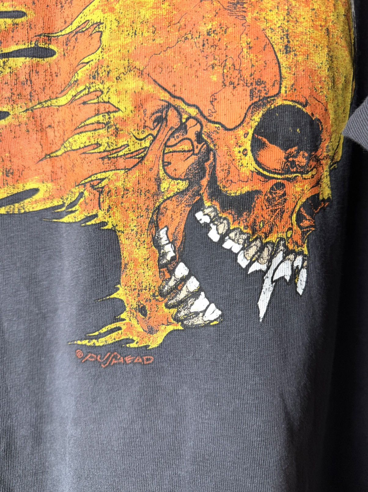 Metallica Superdry Metallica Flame Skull Band Rock T Shirt Size US XXL / EU 58 / 5 - 3 Thumbnail
