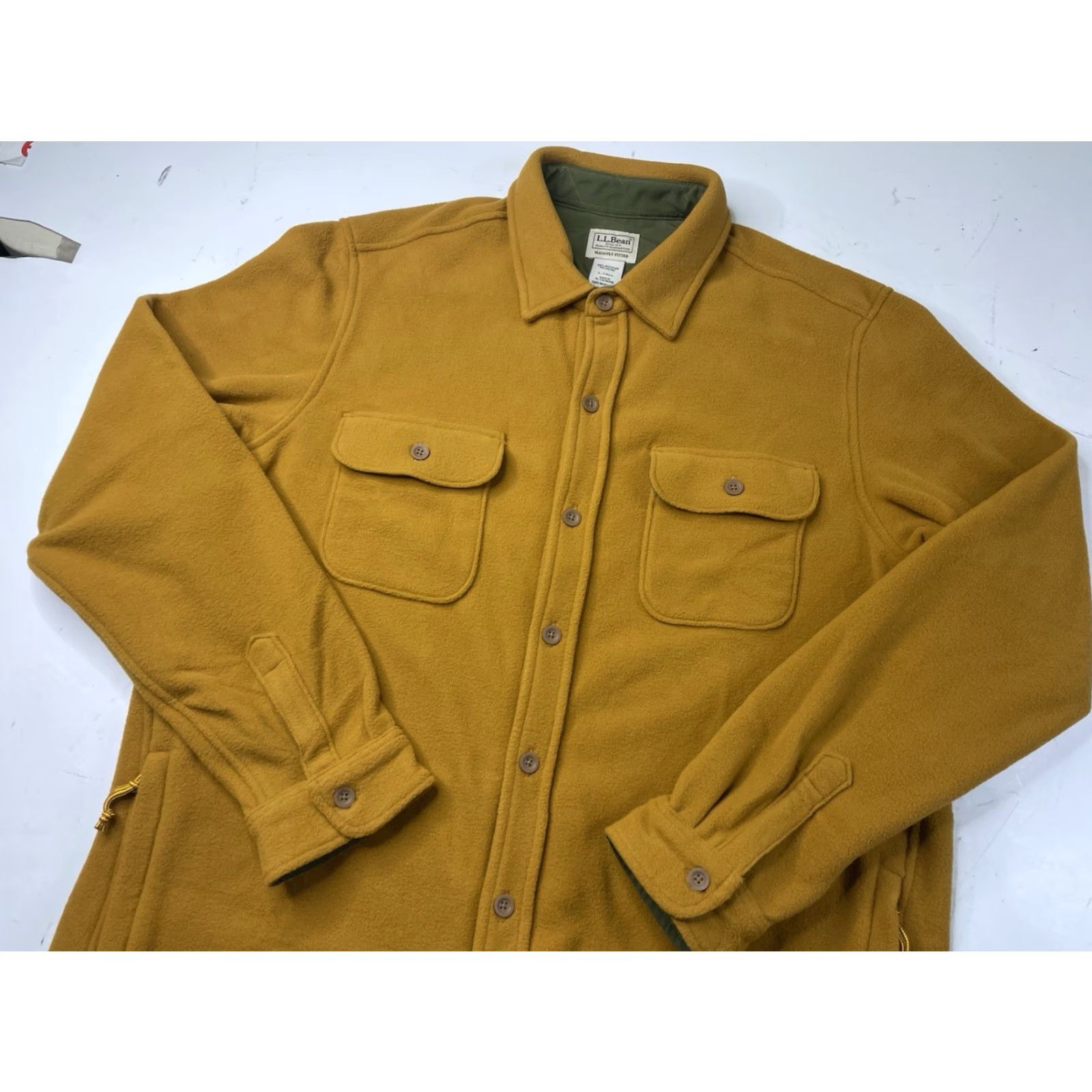 Vintage VINTAGE LL Bean Mariner Fleece Shirt Mens LT Large Tall Shacket Button-Up Gold Yellow Size US L / EU 52-54 / 3 - 2 Thumbnail