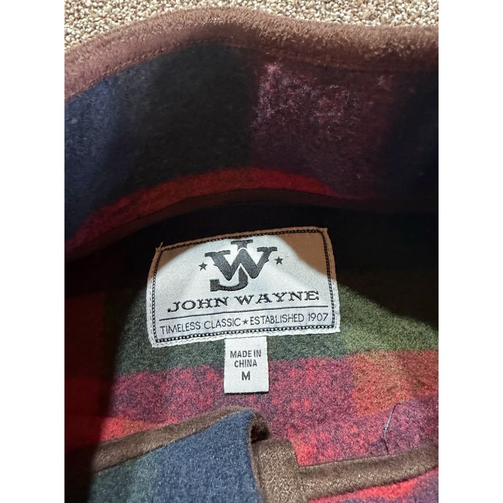 Vintage John Wayne Mens Sweater Pullover Medium Plaid Quater Snap Henley Top Size US M / EU 48-50 / 2 - 5 Thumbnail