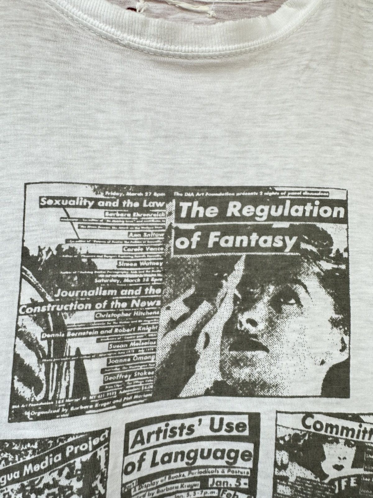 Barbara Kruger Distressed Vintage 90s Barbara Kruger Poster Promo Tee Size US M / EU 48-50 / 2 - 5 Thumbnail