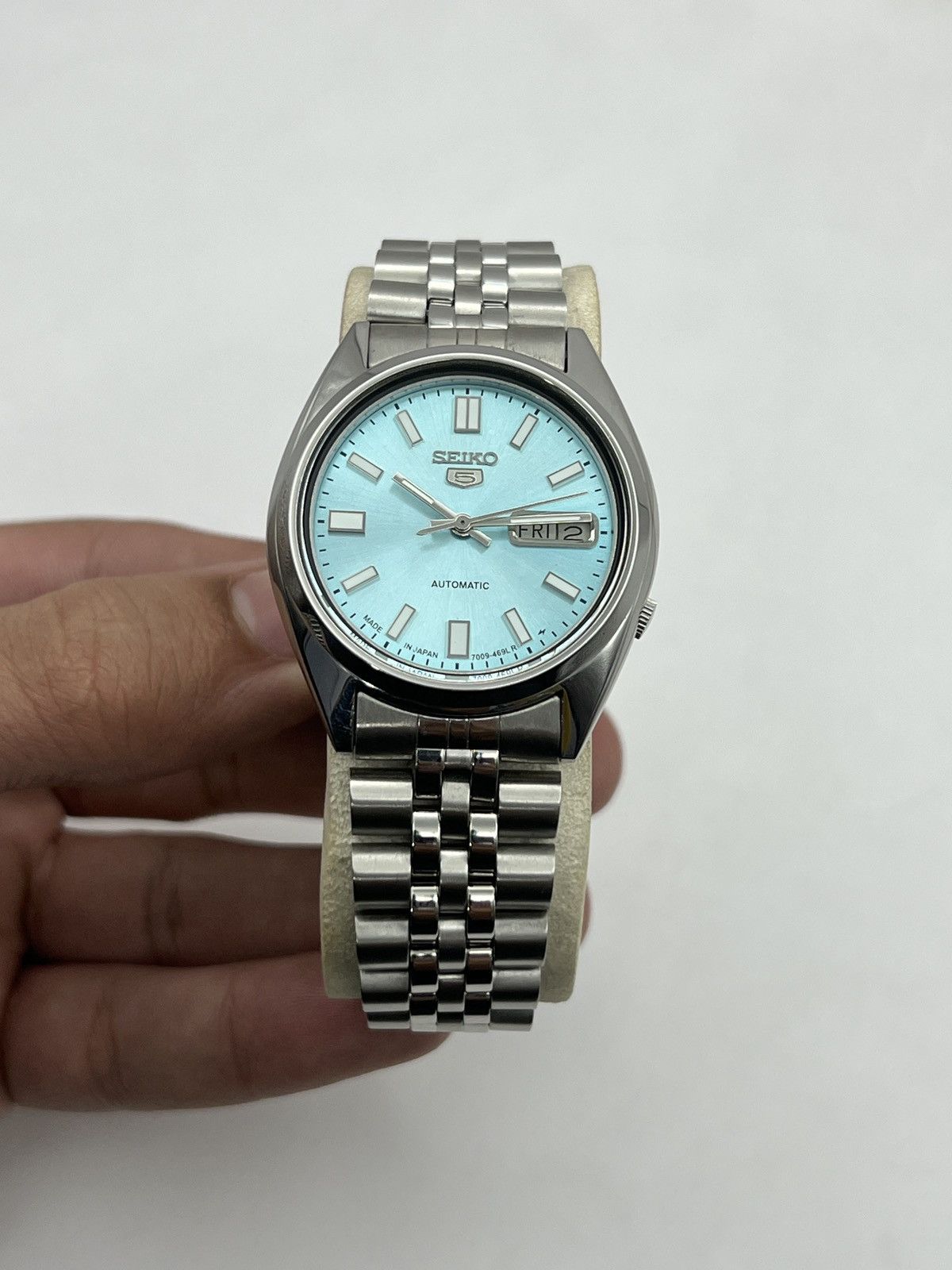 Seiko SEIKO 5 SNX447 ICE-BLUE SUNBRUST DIAL AUTOMATIC 17 JEWELS Size 36 - 13 Thumbnail