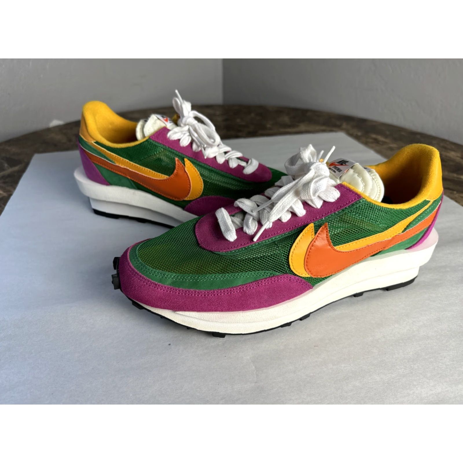 Nike Nike sacai x LDWaffle Pine Green Yellow Suede Leather BV0073-301 11.5 Mens Sneaker Size US 12 / EU 45 - 3 Thumbnail