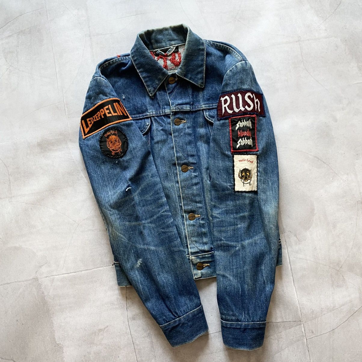 Band Tees × Vintage 80s Judas Priest Motörhead Wrangler Handmade Denim Jacket Size US S / EU 44-46 / 1 - 3 Thumbnail
