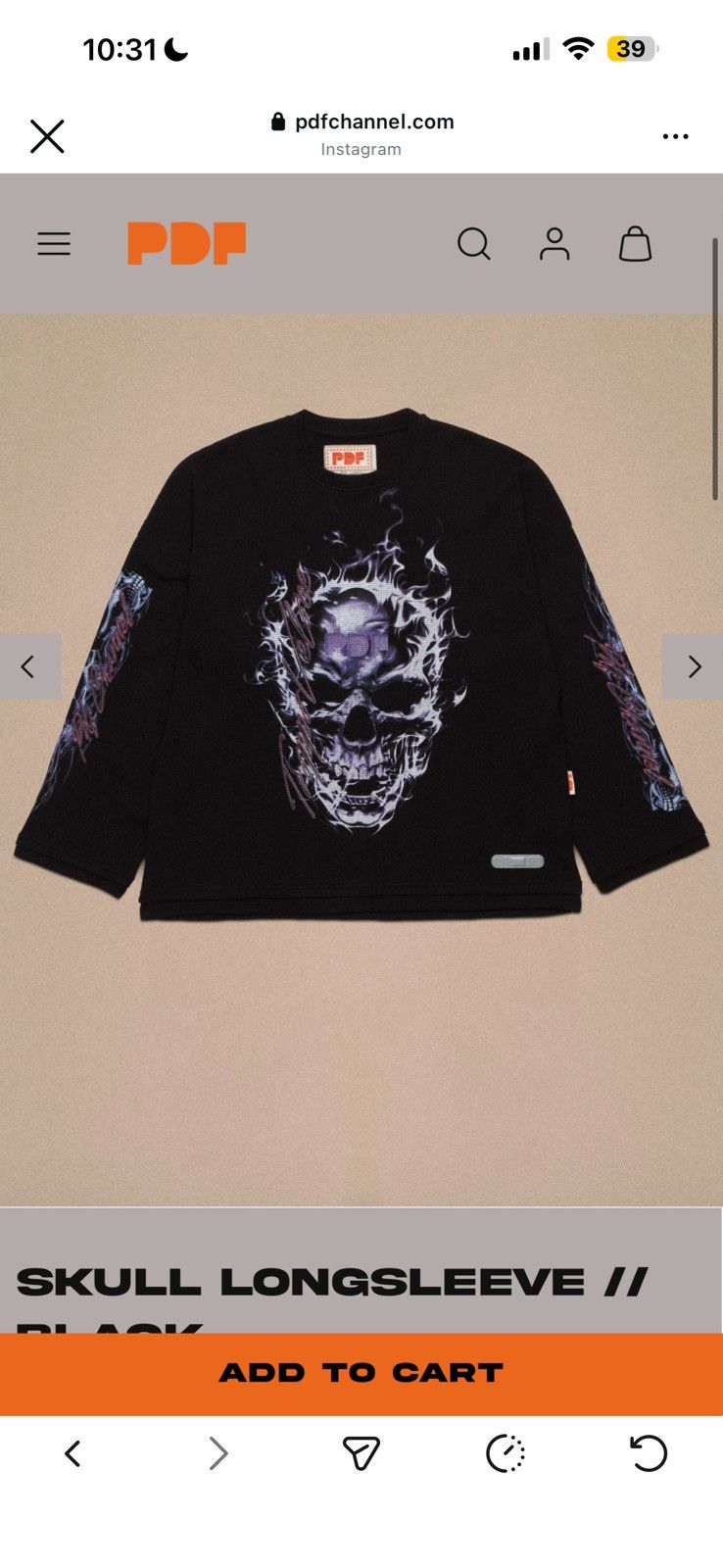 PDF PDF Channel Skull Longsleeve // Black Size US M / EU 48-50 / 2 - 1 Thumbnail