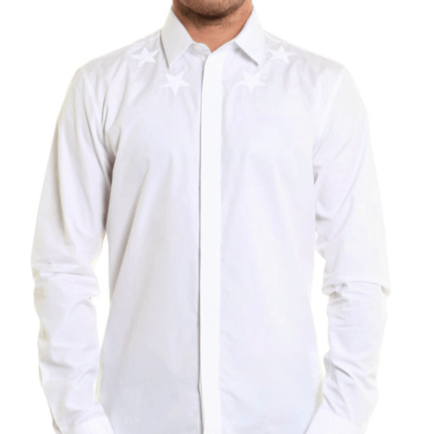 Givenchy Givenchy Paris Long Sleeve Stars Button Up White Shirt (M/L) Size US M / EU 48-50 / 2 - 2 Thumbnail