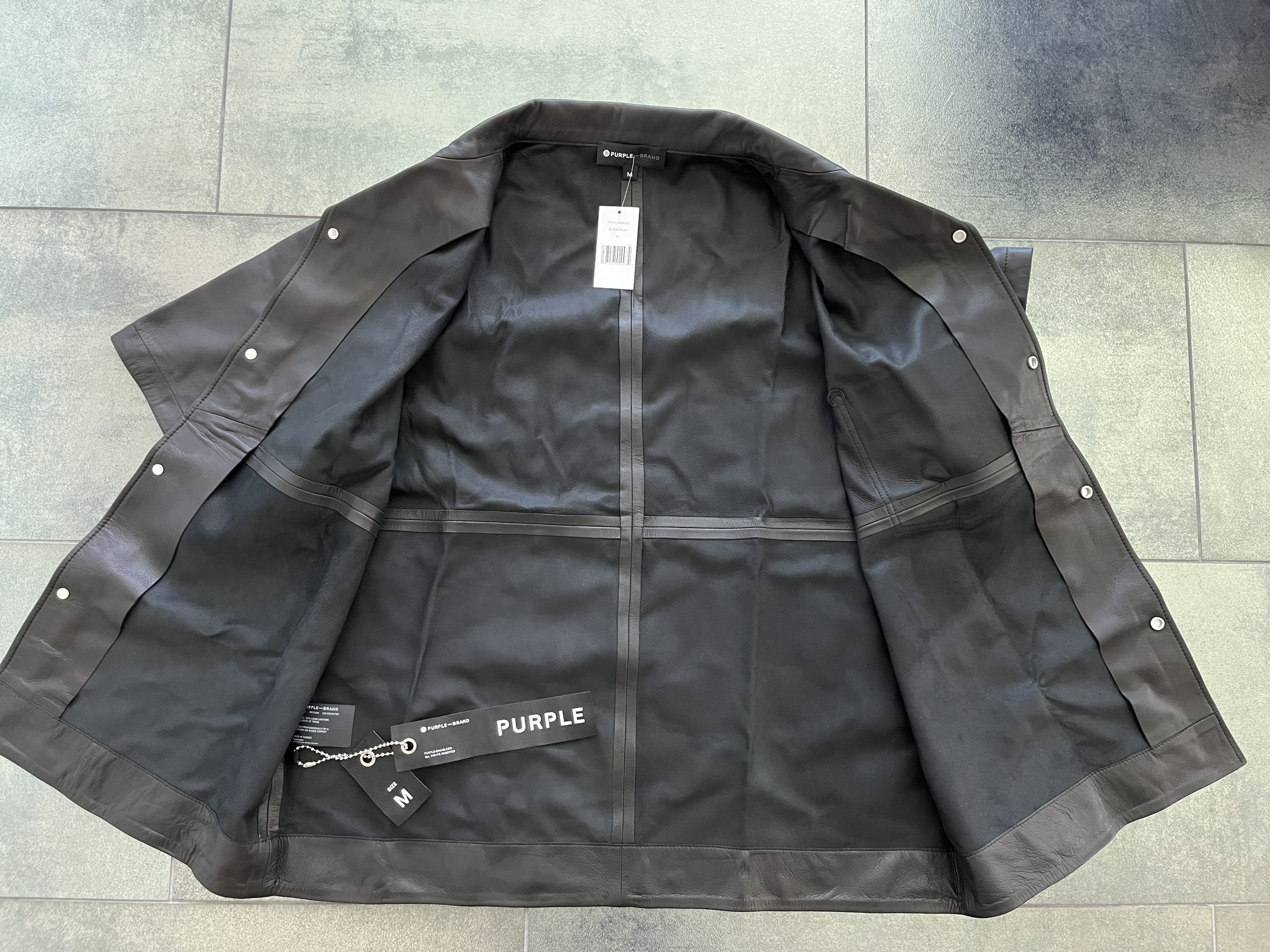 Purple Brand Leather Camp Shirt $1250 Size US M / EU 48-50 / 2 - 6 Thumbnail