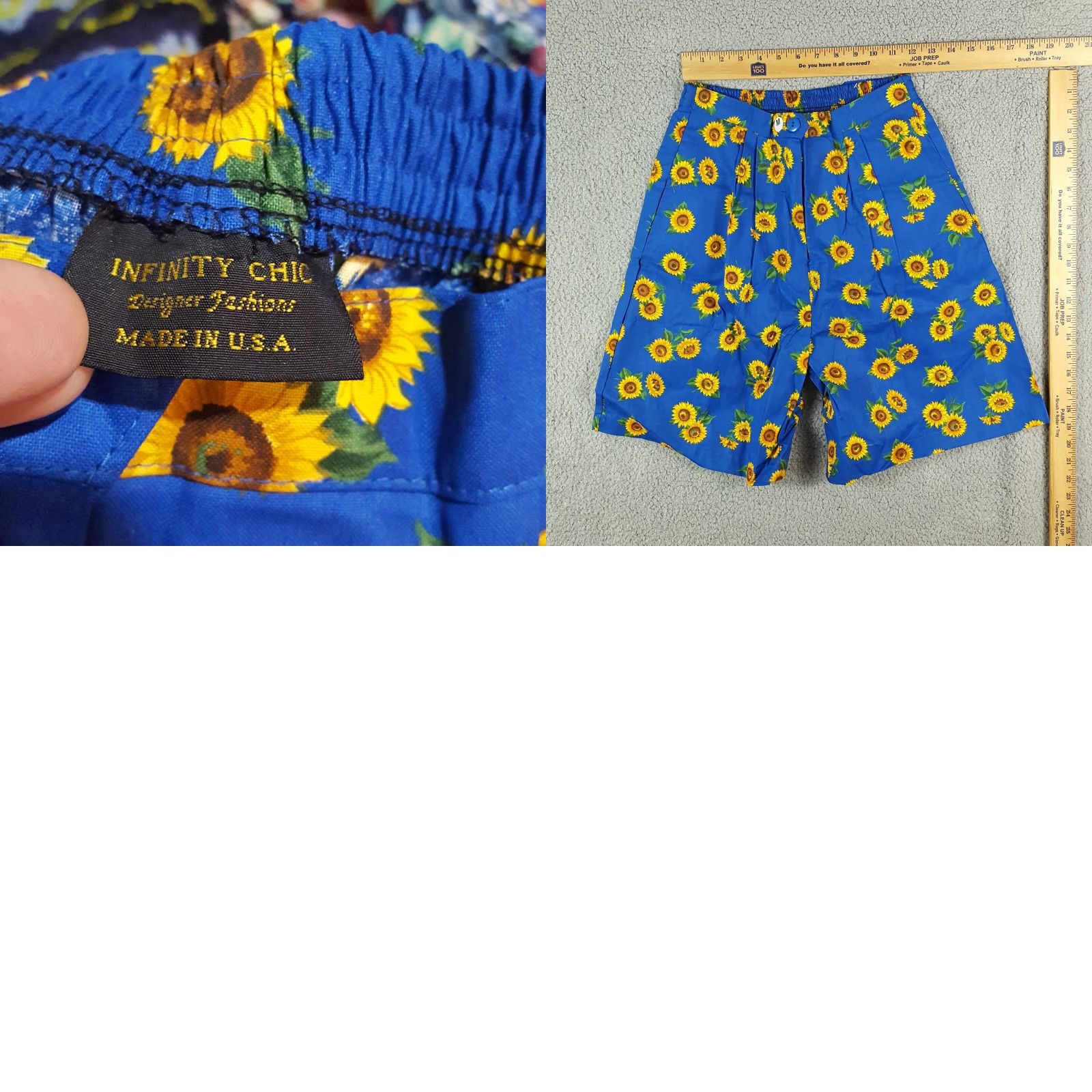 Sunflower VINTAGE Infinity Chic Women’s Relaxed Fit Cotton Lounge Shorts 80s Sunflower Flower Print Fall Summer Y2K Purple Size 32" / US 10 / IT 46 - 8 Thumbnail