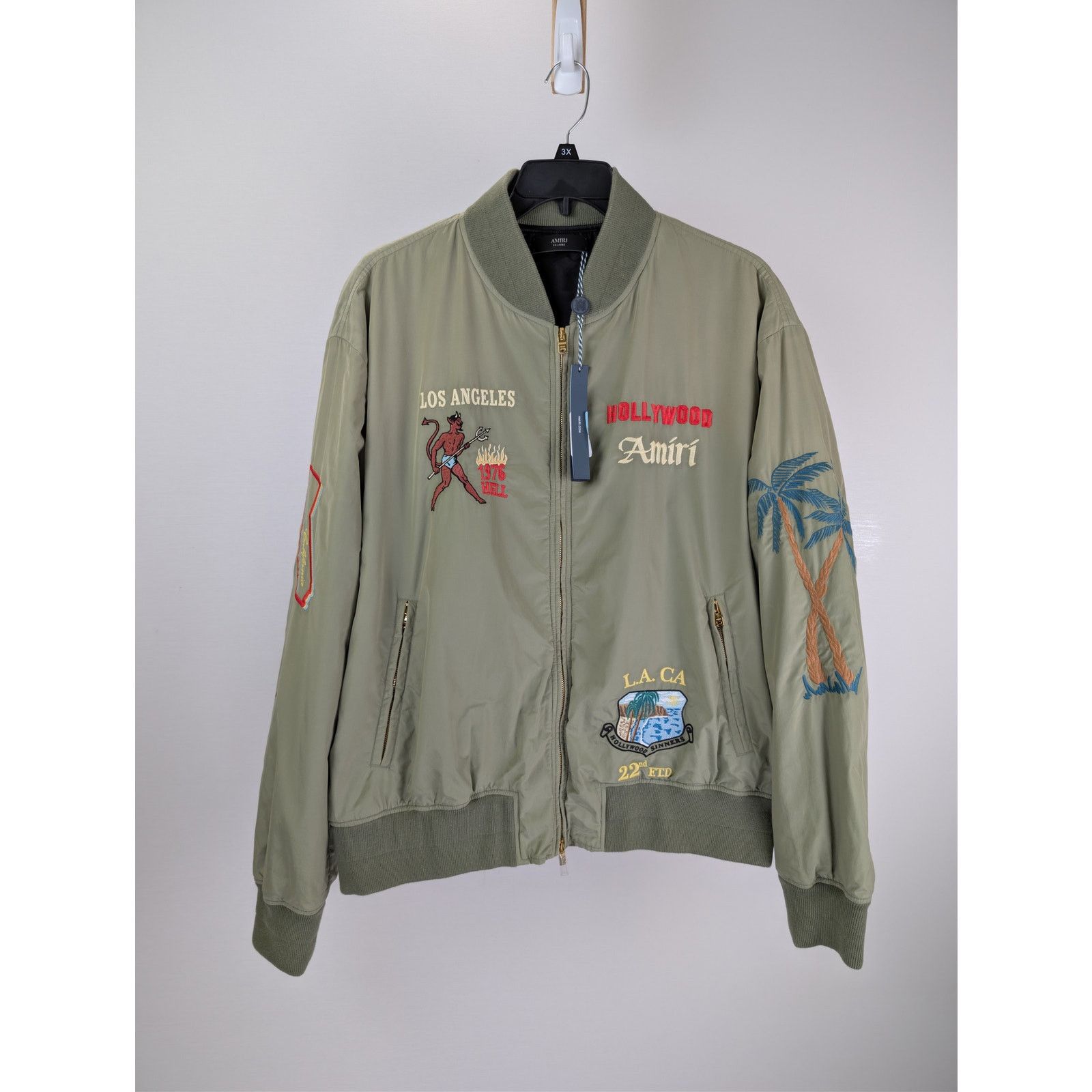 Amiri o1rshd1 Amiri Sinners Bomber Jacket in Olive Size US L / EU 52-54 / 3 - 9 Thumbnail