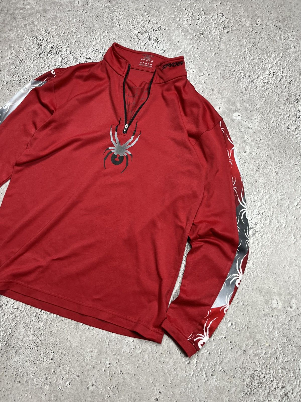 Spyder Spyder Red Quarter Zip Pullover Spider Graphic Long Sleeve S Size US S / EU 44-46 / 1 - 2 Thumbnail