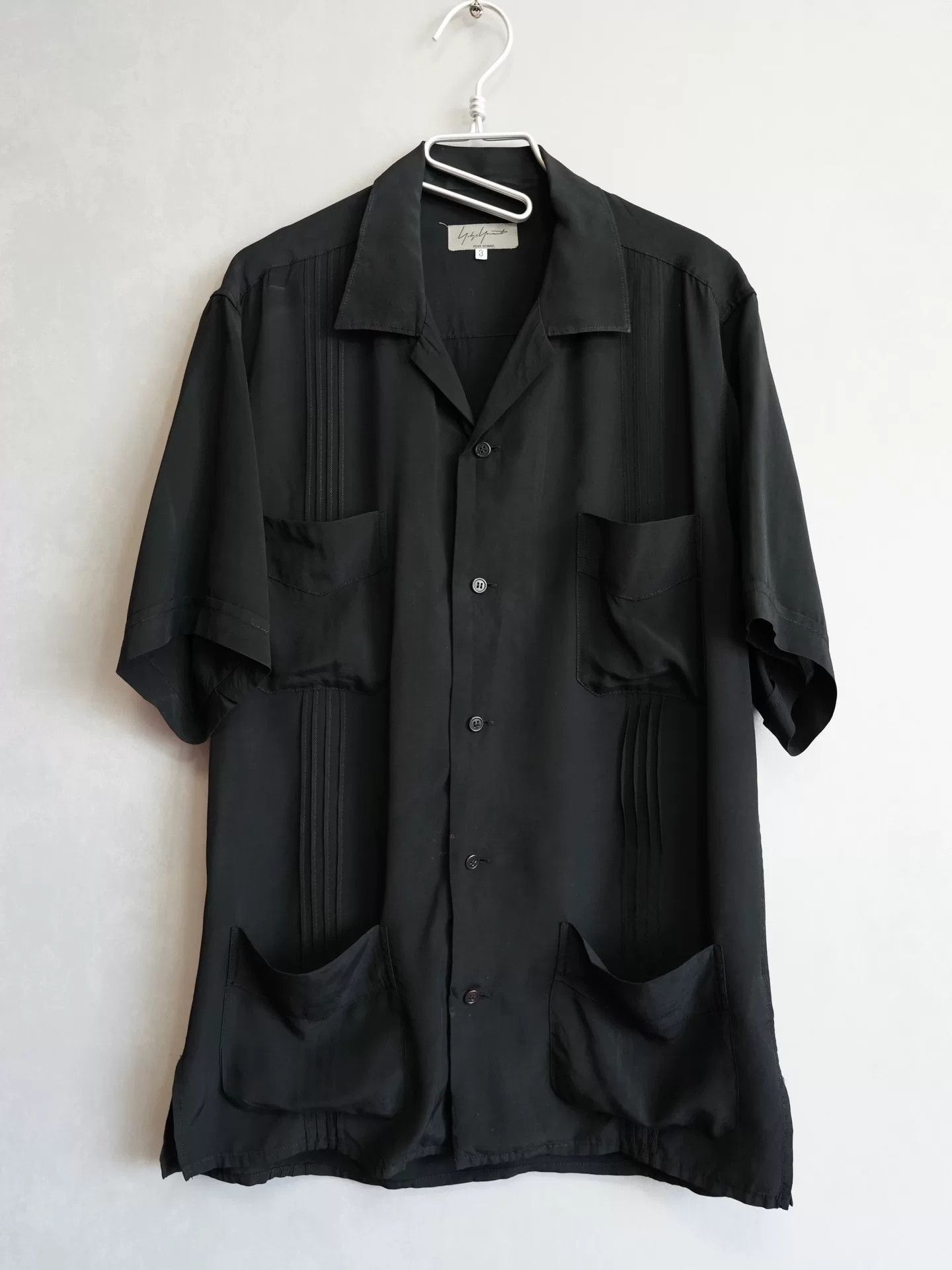 Yohji Yamamoto Yohji Yamamoto Silk Blend Short Sleeve Shirt Size US L / EU 52-54 / 3 - 1 Thumbnail