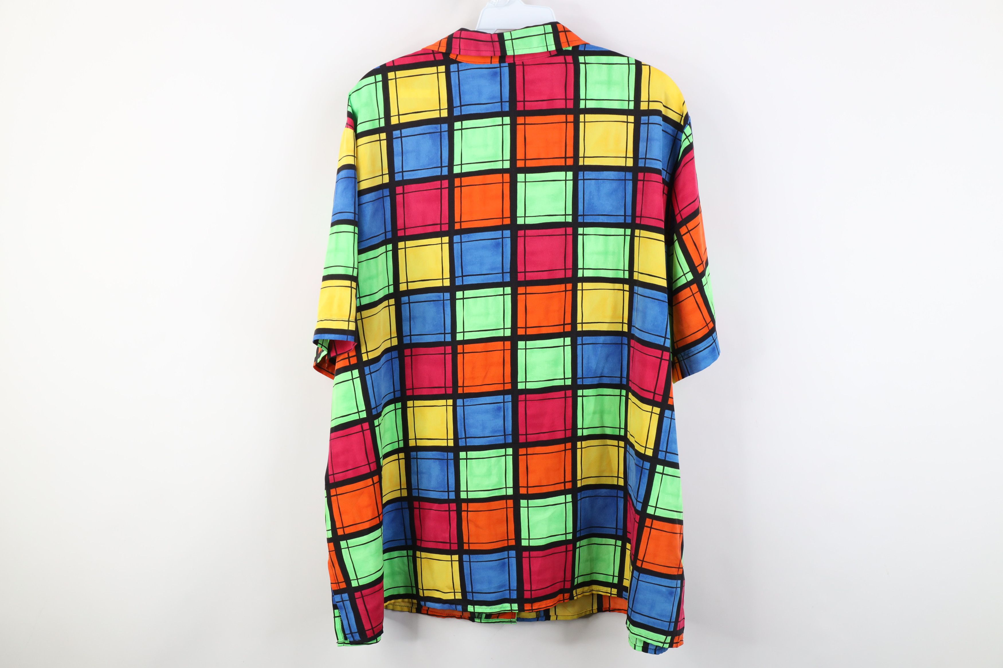 Vintage Vintage 90s Streetwear Checkered Camp Collar Button Shirt Size XXL / US 16-18 / IT 52-54 - 8 Thumbnail