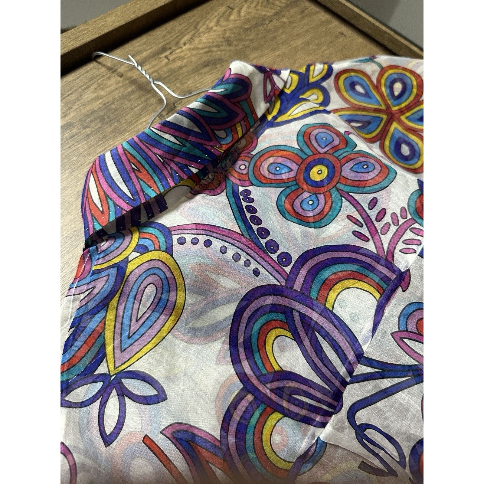 Louis Vuitton Louis Vuitton Abstract Floral Women’s Silk Shirt Brooches Size M / US 6-8 / IT 42-44 - 13 Thumbnail