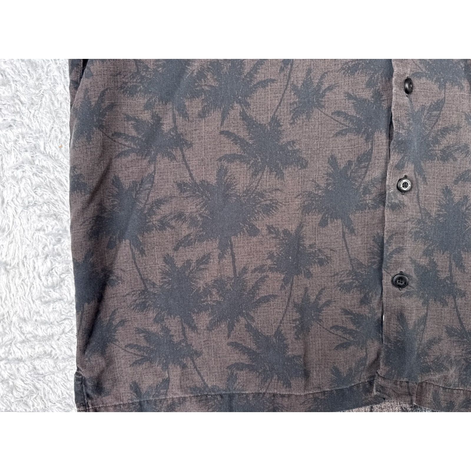 Nat Nast Nat Nast Shirt Mens Large Gray Palm Silk Blend Hawaiian Camp Short Sleeve Size US L / EU 52-54 / 3 - 6 Thumbnail