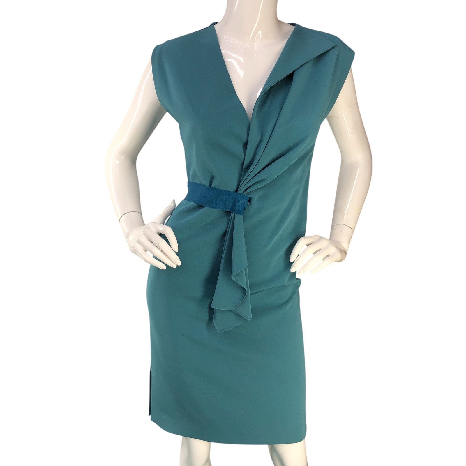 Elie Tahari Elie Tahari Womens Size 0 Dress Dalia Half Wrap Style Teal Size XS / US 0-2 / IT 36-38 - 11 Thumbnail