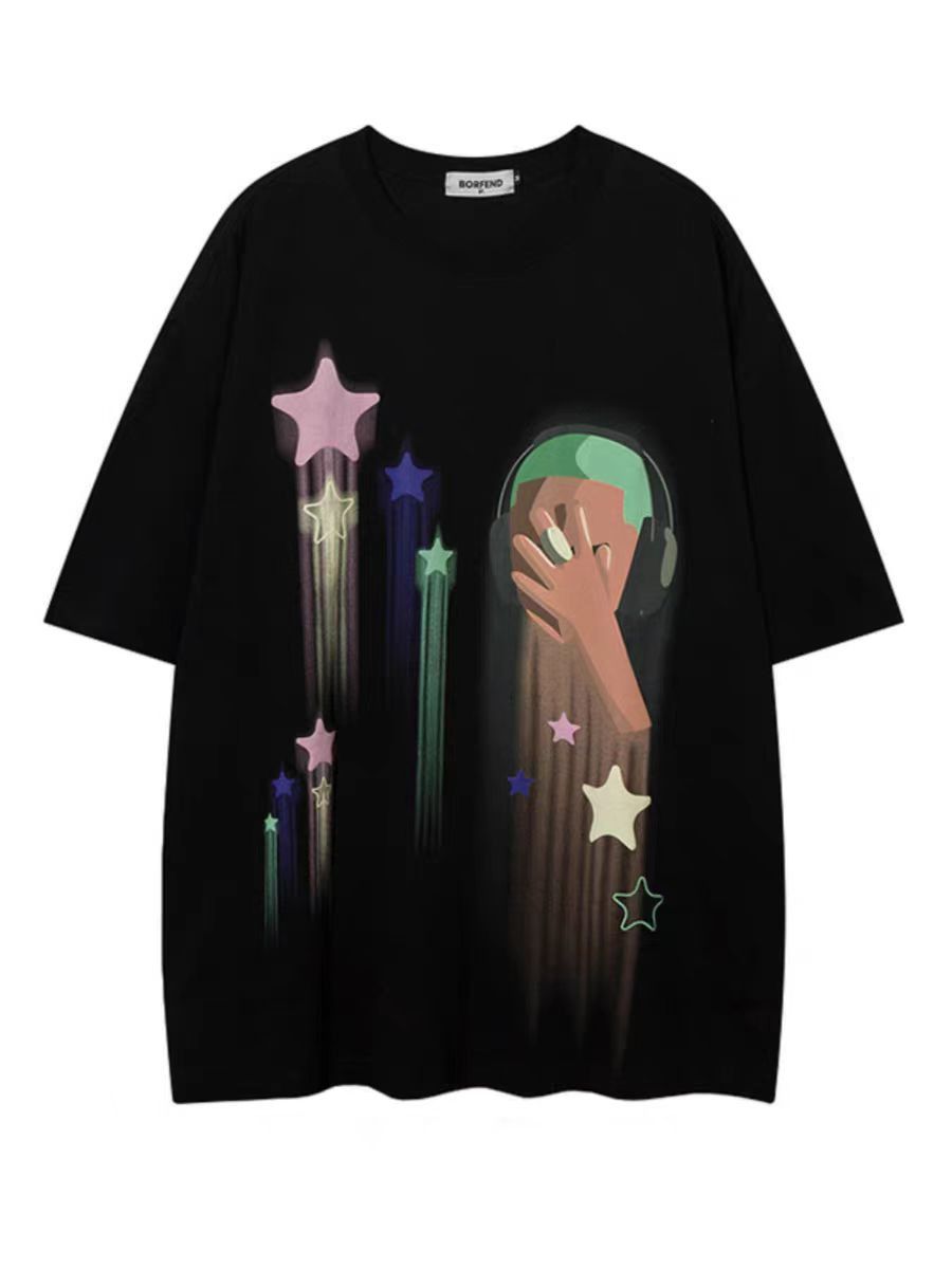 Japanese Brand × Vintage Streetwear Cartoon Graphic Shooting Star T-shirt Size US L / EU 52-54 / 3 - 1 Thumbnail