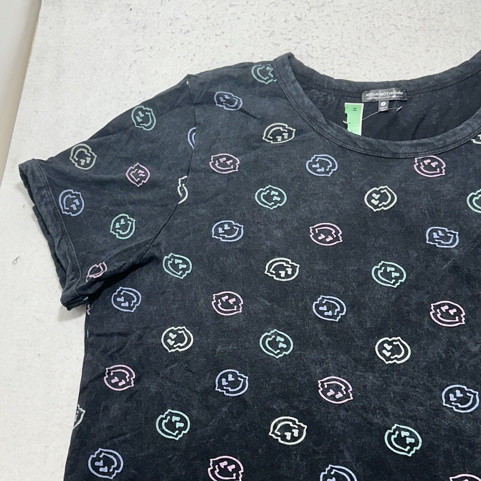 Other Attitude Not Include 3X Black Smiley Face Graphic T-Shirt Size 3XL / US 20-22 - 5 Thumbnail