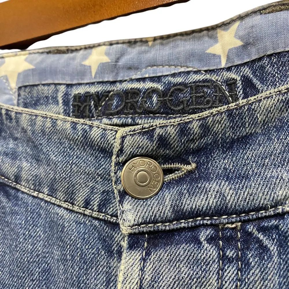 HYDROGEN Hydrogen Luxury Sportwear Jeans Distressed Bones Design Size US 31 - 10 Thumbnail