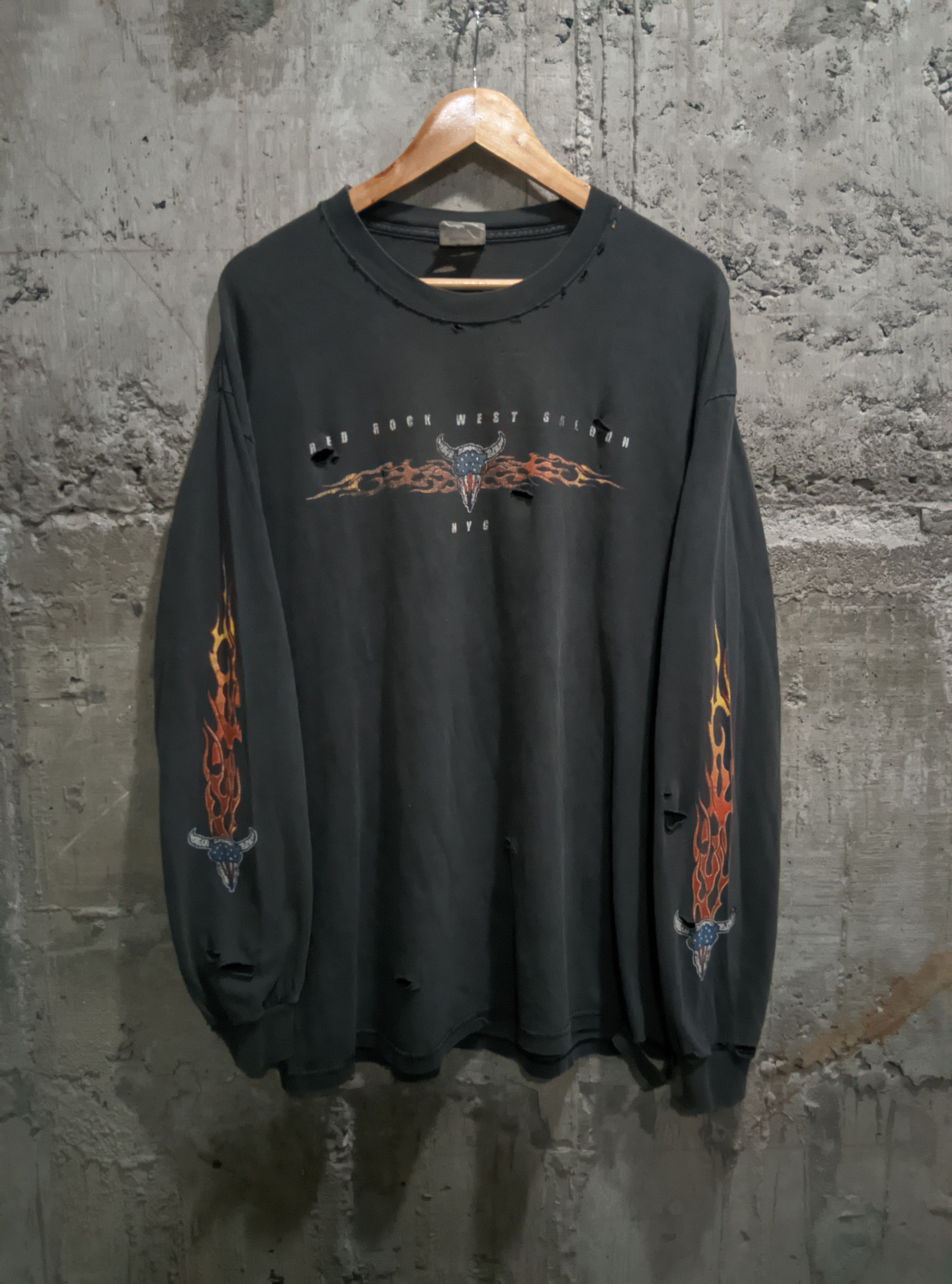 West Coast Choppers Vintage 90s flame sleeves sun fade distressed erd wcc Size US XL / EU 56 / 4 - 1 Thumbnail