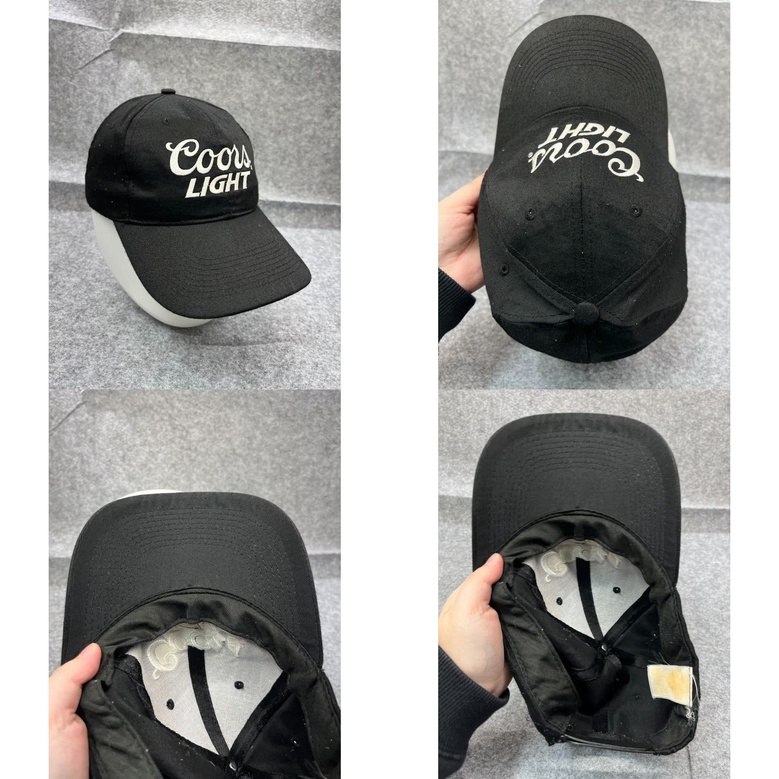 Vintage Coors Light Hat Cap Snap Back Adult One Size Black Cotton Blend Beer Outdoors Size ONE SIZE - 8 Thumbnail