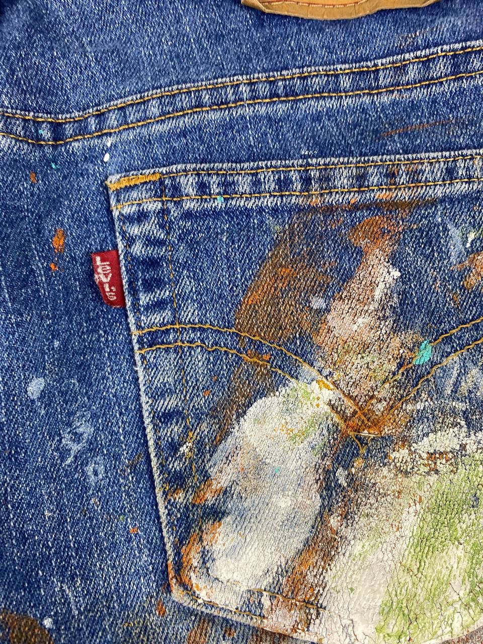 Levi's vintage levis 515 paint splatter bootcut denim nice design Size US 30 / EU 46 - 4 Thumbnail