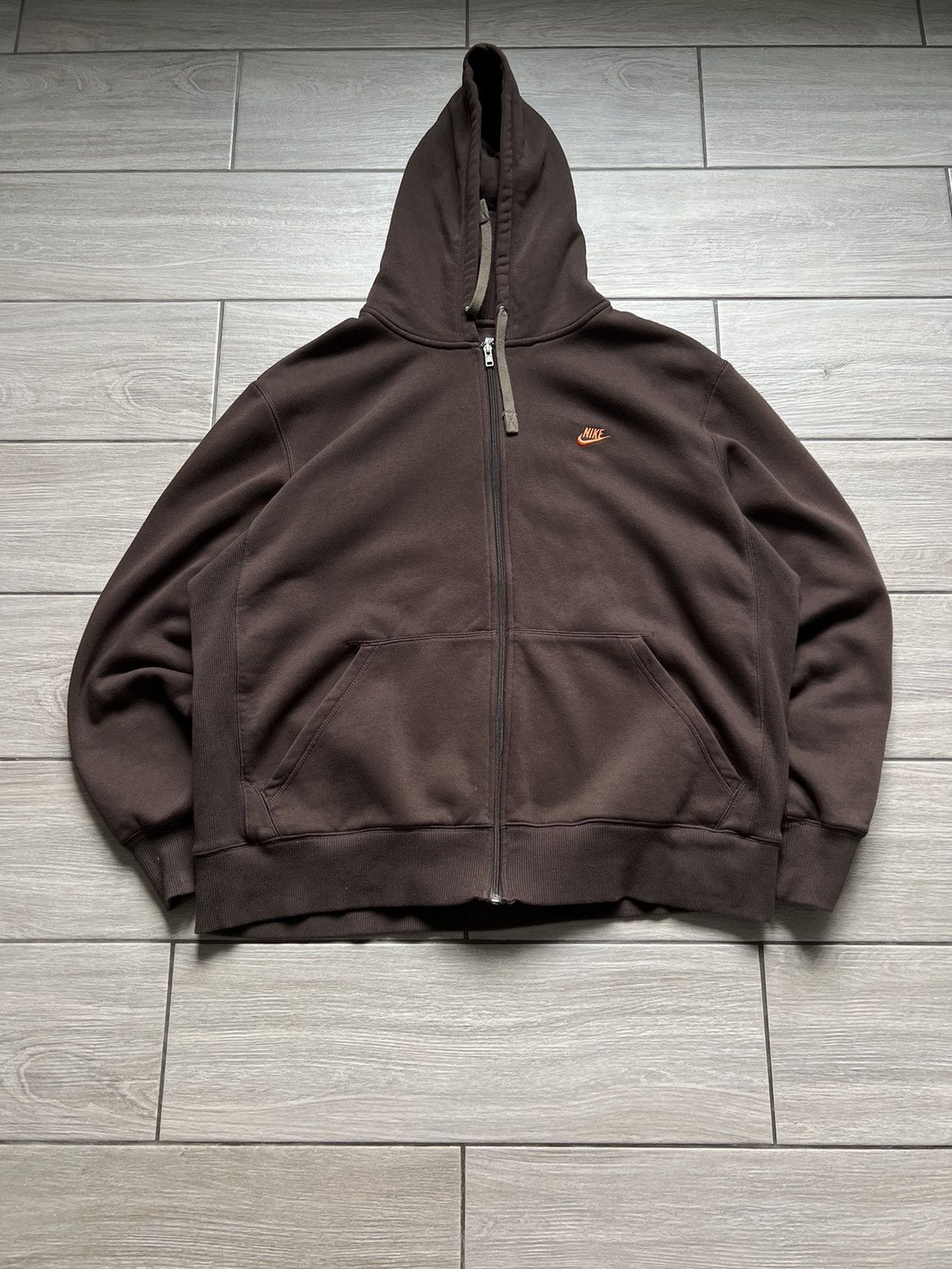 Nike × Vintage RARE🔥Nike Baggy Zip Hoodie Brown Travis Scott Vintage 90s Size US XXL / EU 58 / 5 - 2 Thumbnail