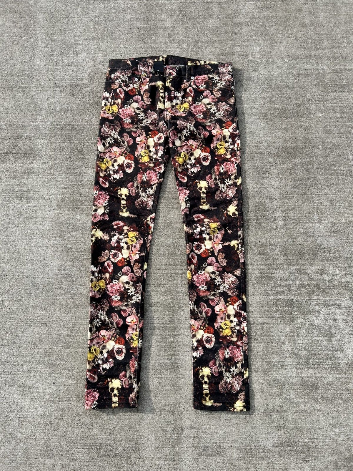 Dior Dior homme 2017 toru kamei skull flower denim. Size US 32 / EU 48 - 2 Thumbnail