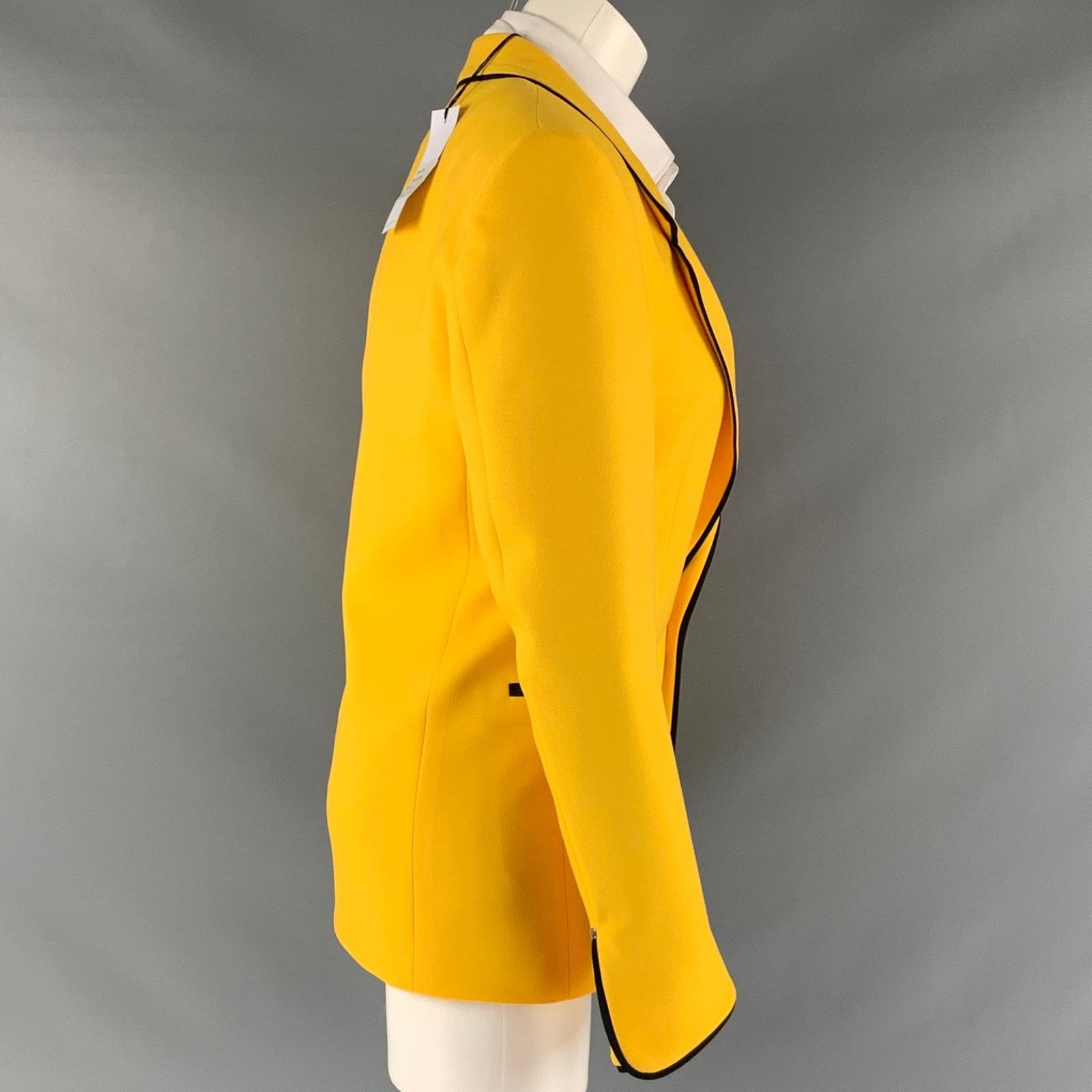 Random Identities Size 36 Regular Yellow Black Solid Sport Coat Size 36R - 2 Thumbnail