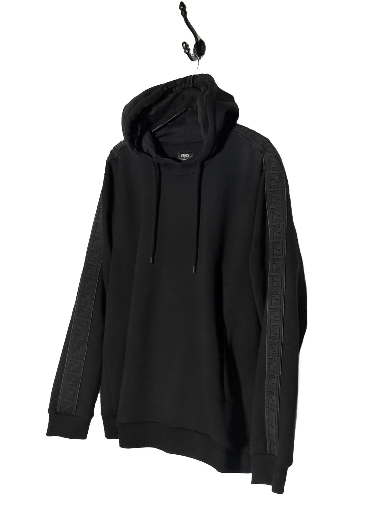 Fendi Fendi Black FF Zucca Logo Bands Hoodie Size US XXL / EU 58 / 5 - 2 Thumbnail