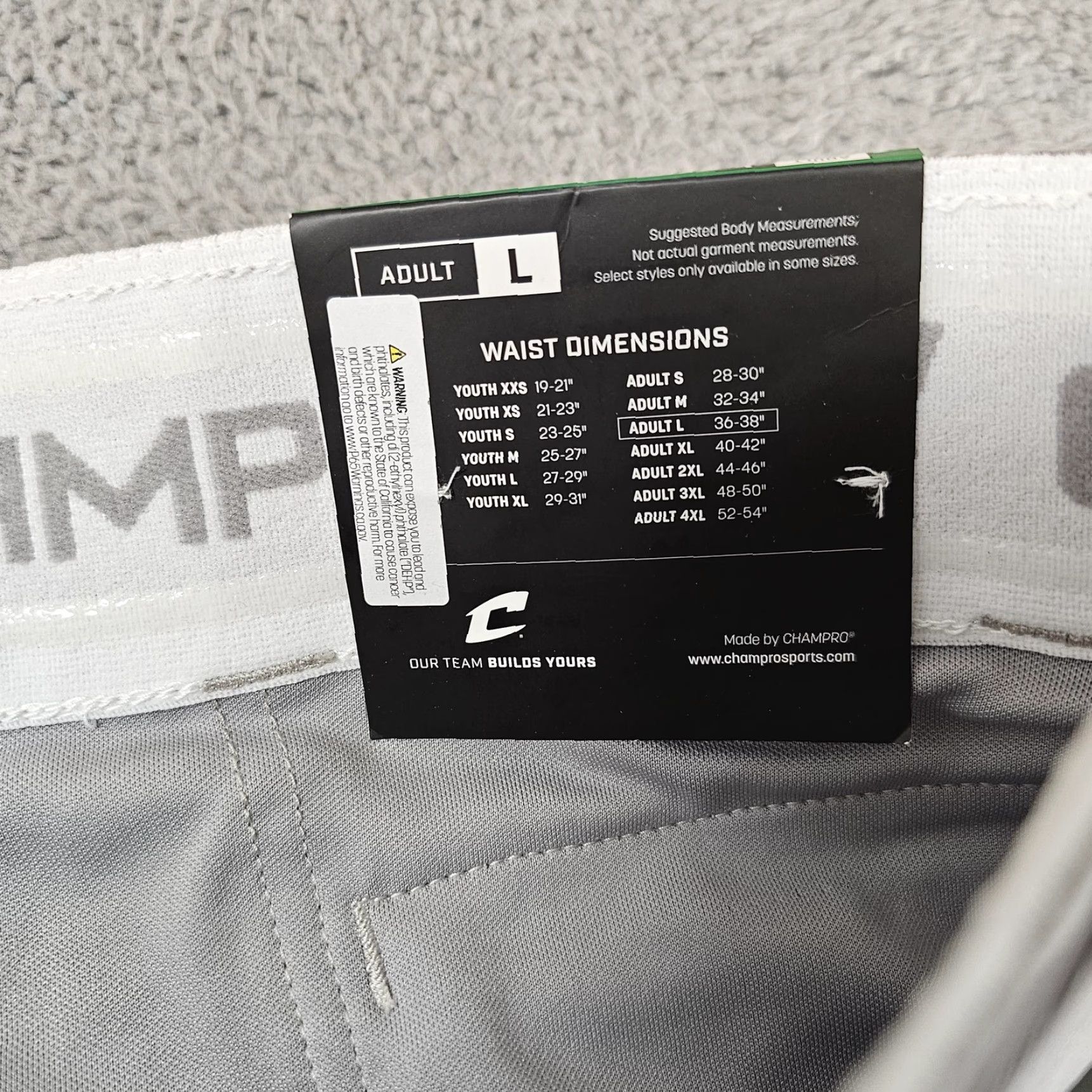 Vintage Champro Open Bottom Pants Mens Large Gray Baseball Athletic Stretch Stripe Size US 33 - 4 Thumbnail