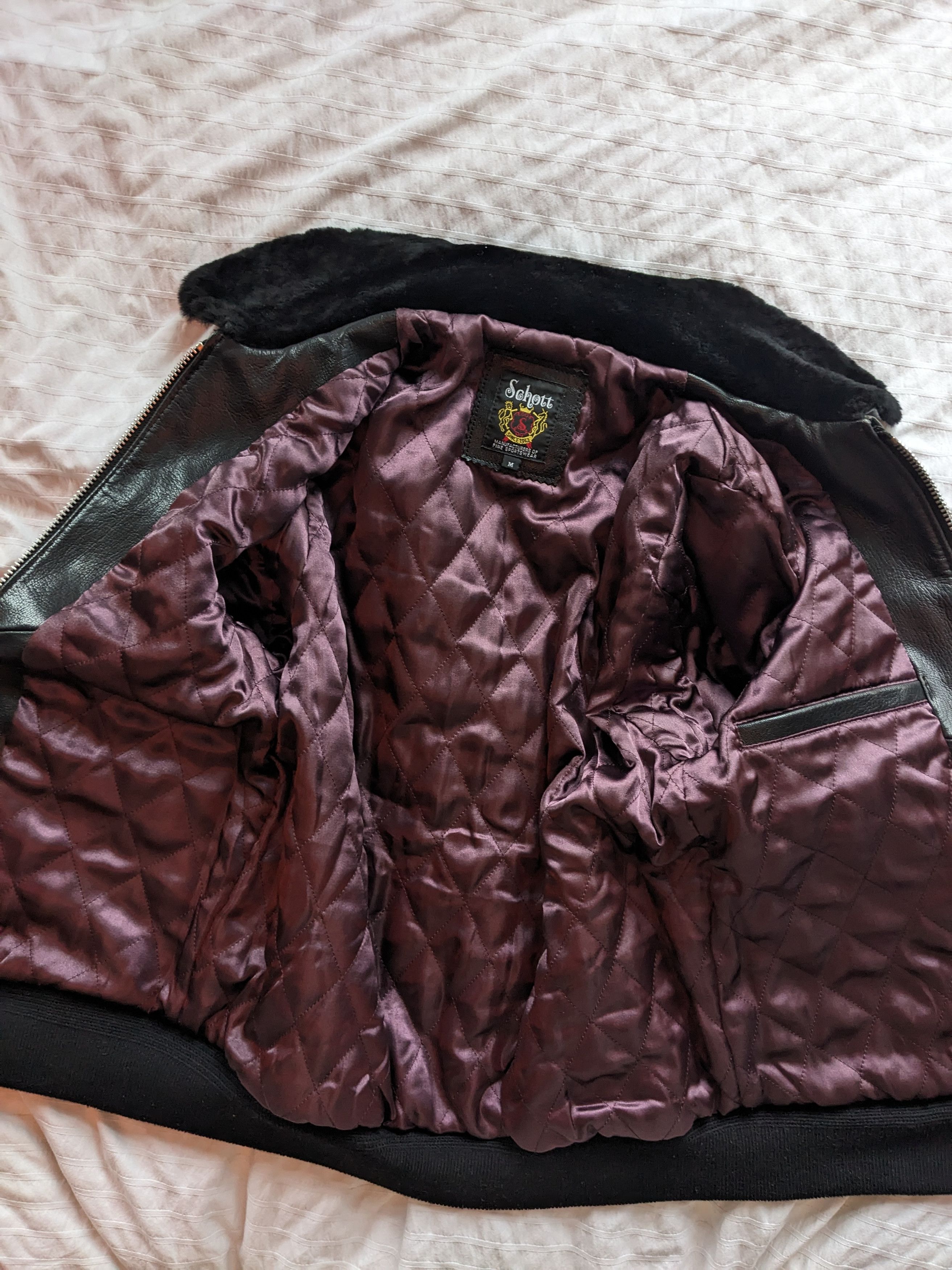 Schott Black schott leather shearling aviator flight jacket medium Size US M / EU 48-50 / 2 - 8 Thumbnail