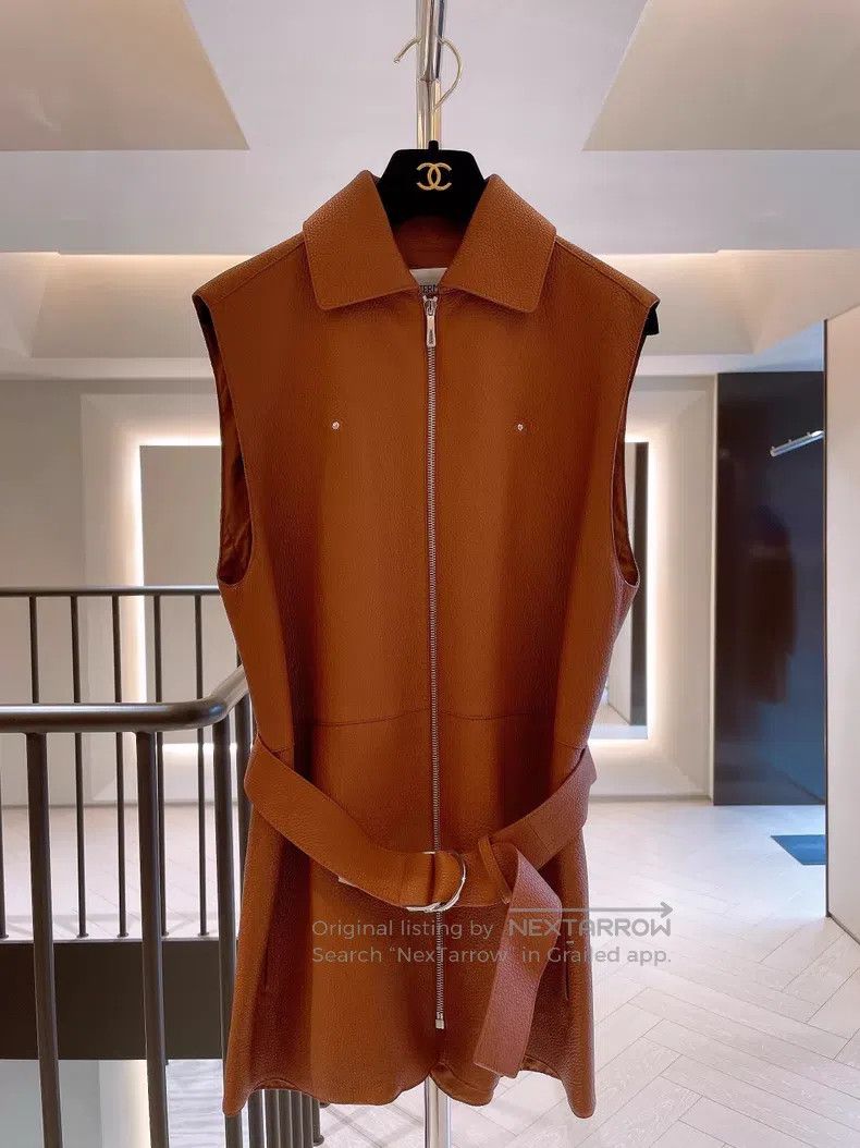 Hermes Hermes Gold Brown Two-piece Leather Jacket Size XXS / US 00 / IT 34 - 5 Thumbnail