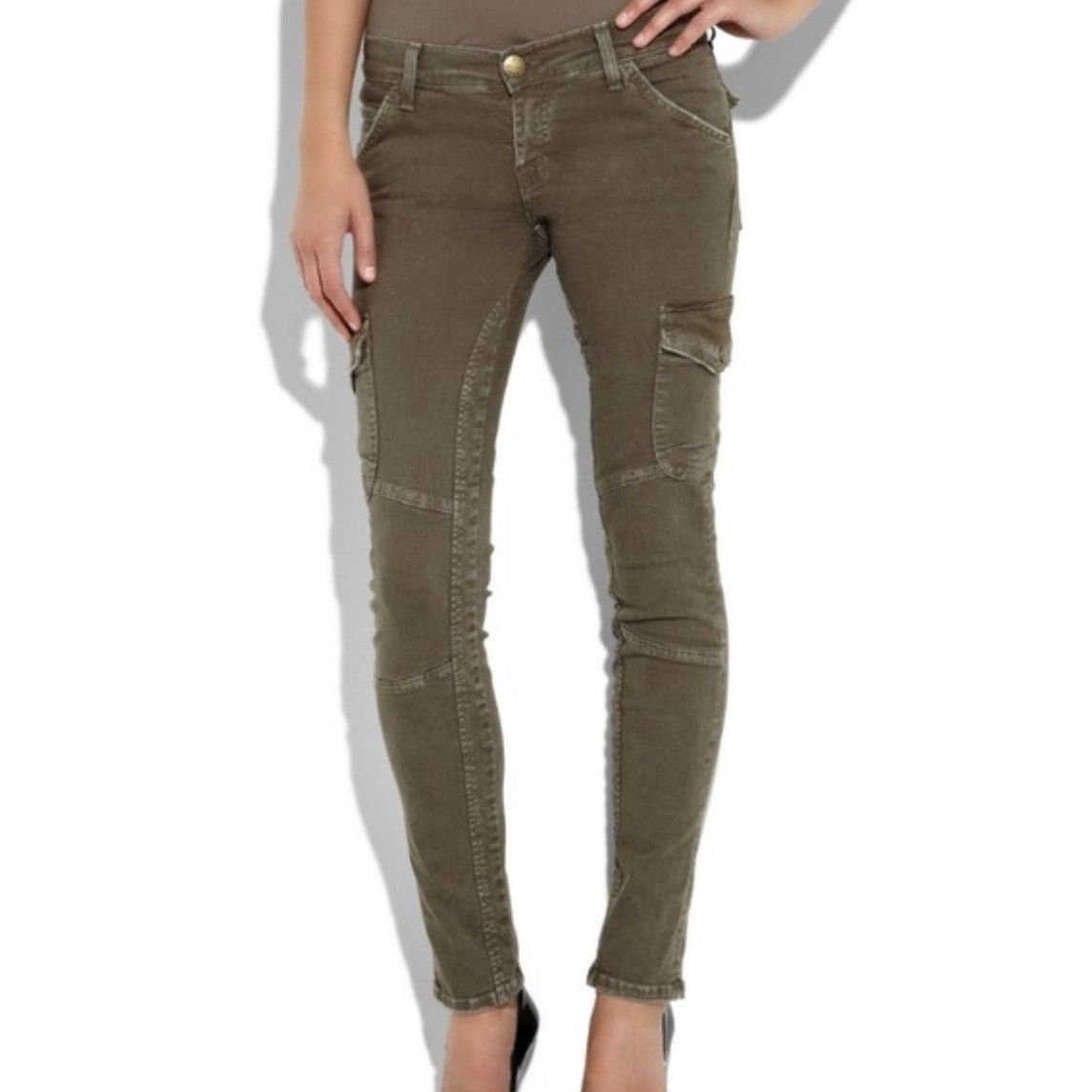Current Elliot-Skinny Cargo Pants /Low Rise/26 /Combat Green