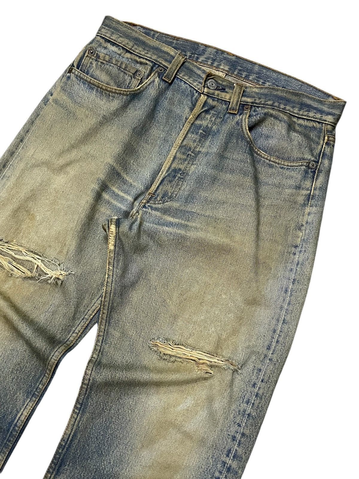 Edwin × Levi's × Vintage Vintage Levis 501 Dirty Vintage Mud Wash Jeans Size US 32 / EU 48 - 3 Thumbnail