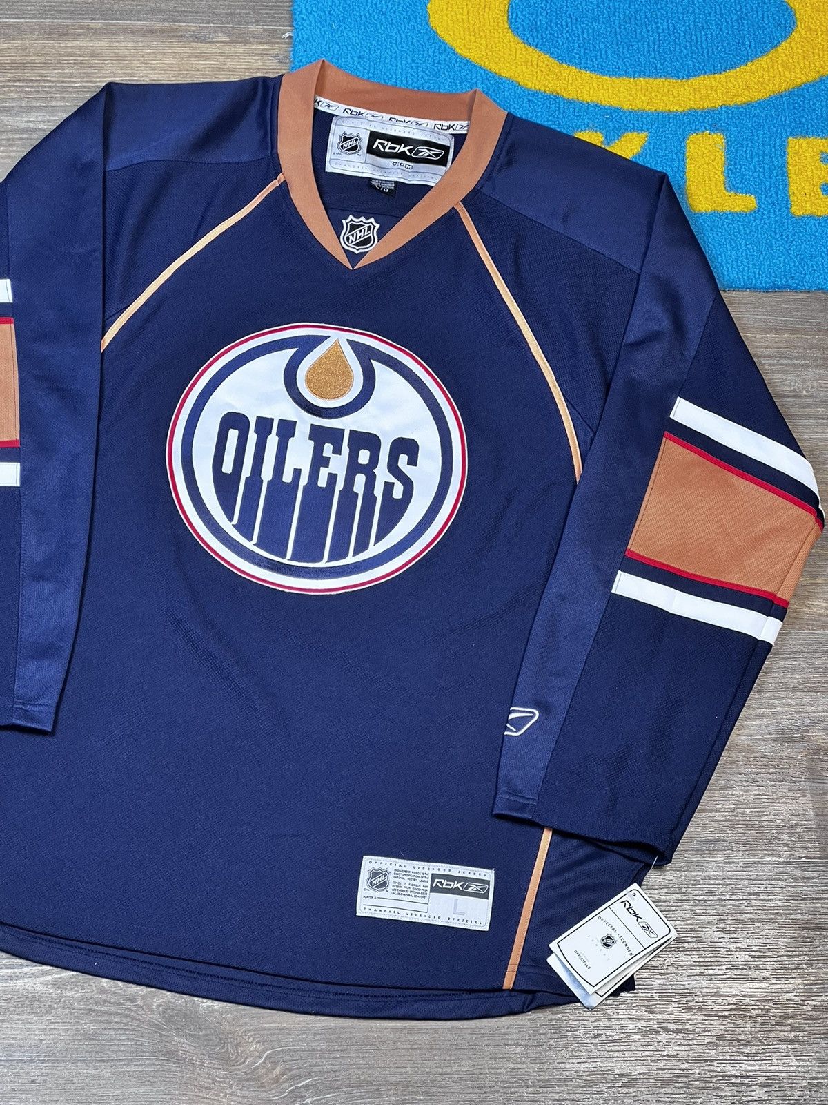 NHL × Reebok NWT Edmonton Oilers Reebok Long Sleeve Blank Blue Jersey Size US L / EU 52-54 / 3 - 2 Thumbnail