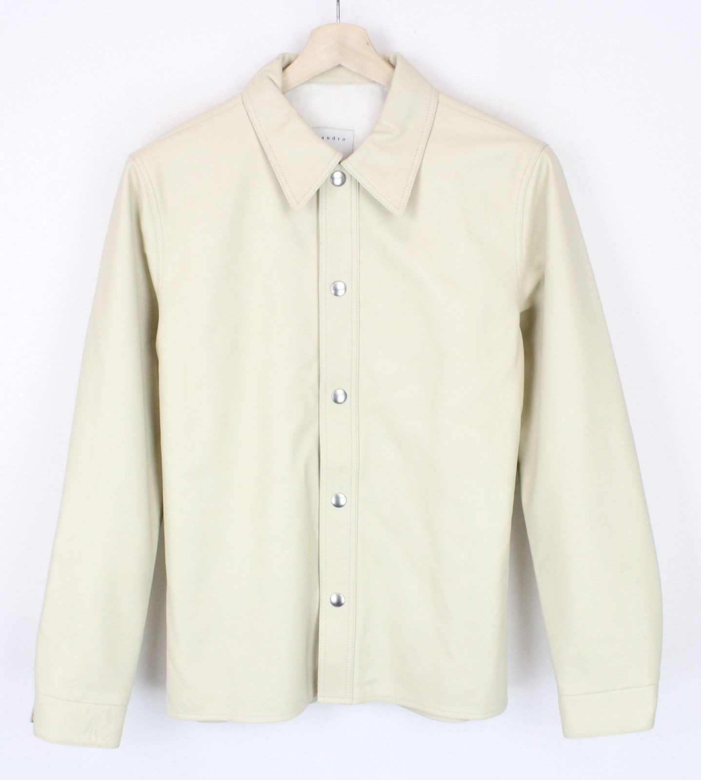Sandro SANDRO Ares Jacket Men SMALL Overshirt Lamb Leather Snap Size US S / EU 44-46 / 1 - 1 Thumbnail