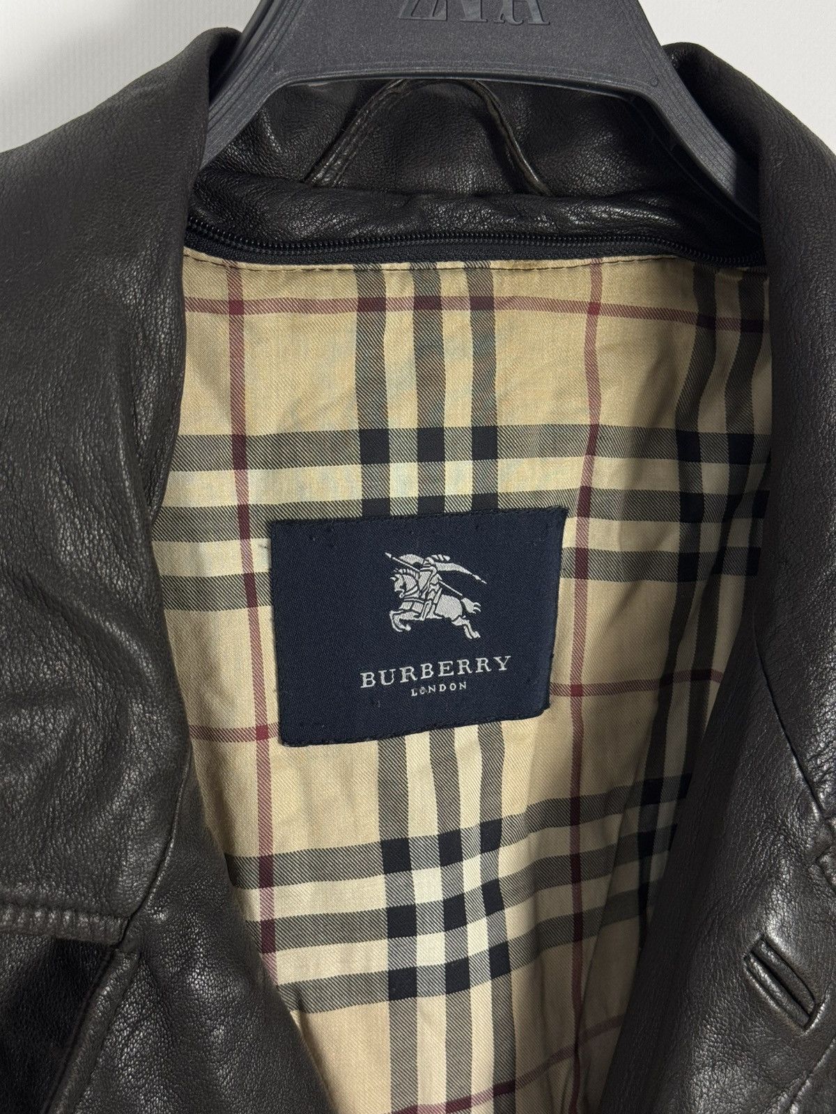 Burberry Vintage Distressed Burberry London Leather Coat Brown Jacket Size US L / EU 52-54 / 3 - 8 Thumbnail